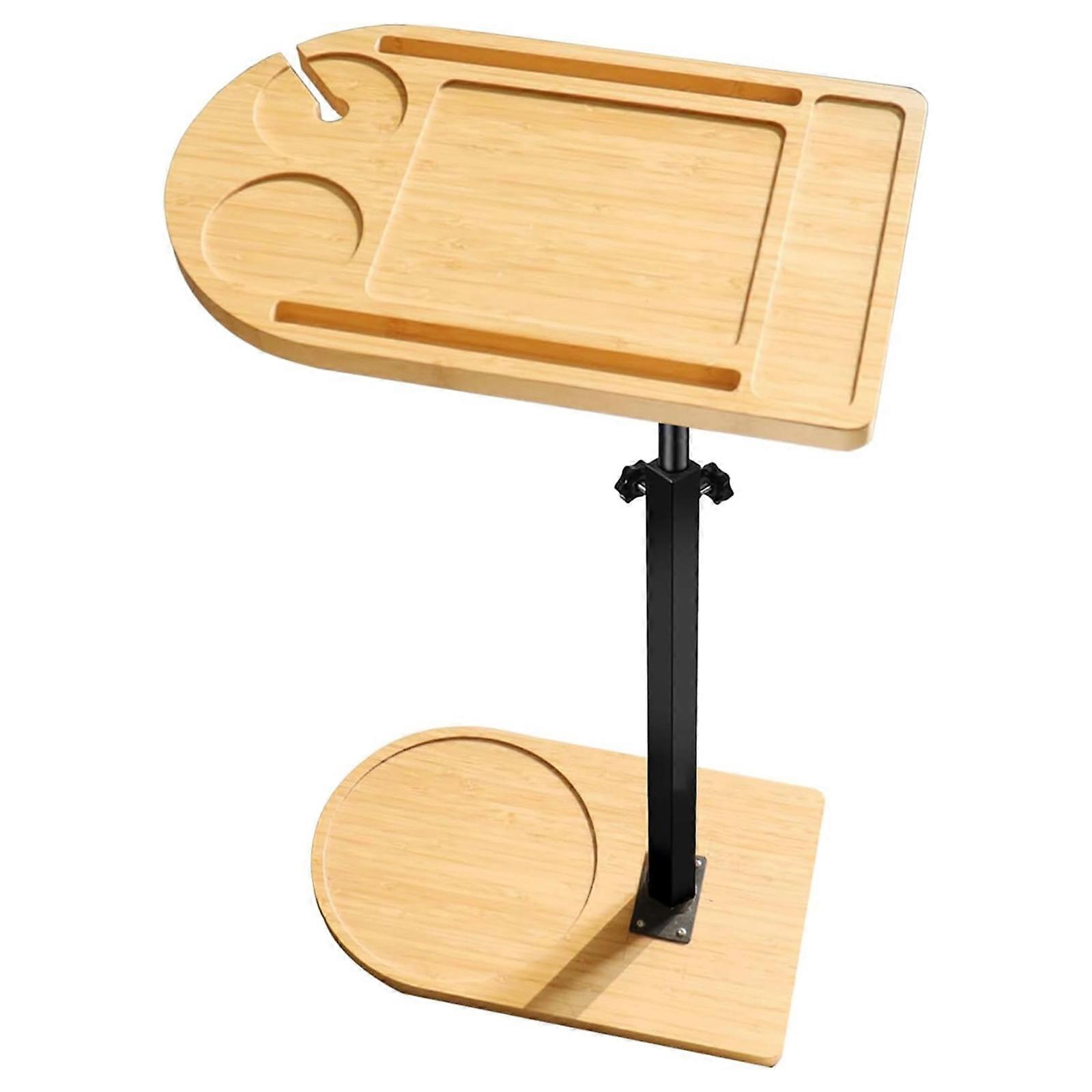 Space Saving Bathtub Side Table Organizers With Customizable Angles And Durable Waterproof Wood Construction Multicolor