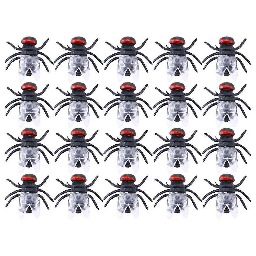 100個の偽のブローフライいたずら玩具シミュレートされたハエのおもちゃハロウィーンのいたずらハエのおもちゃ