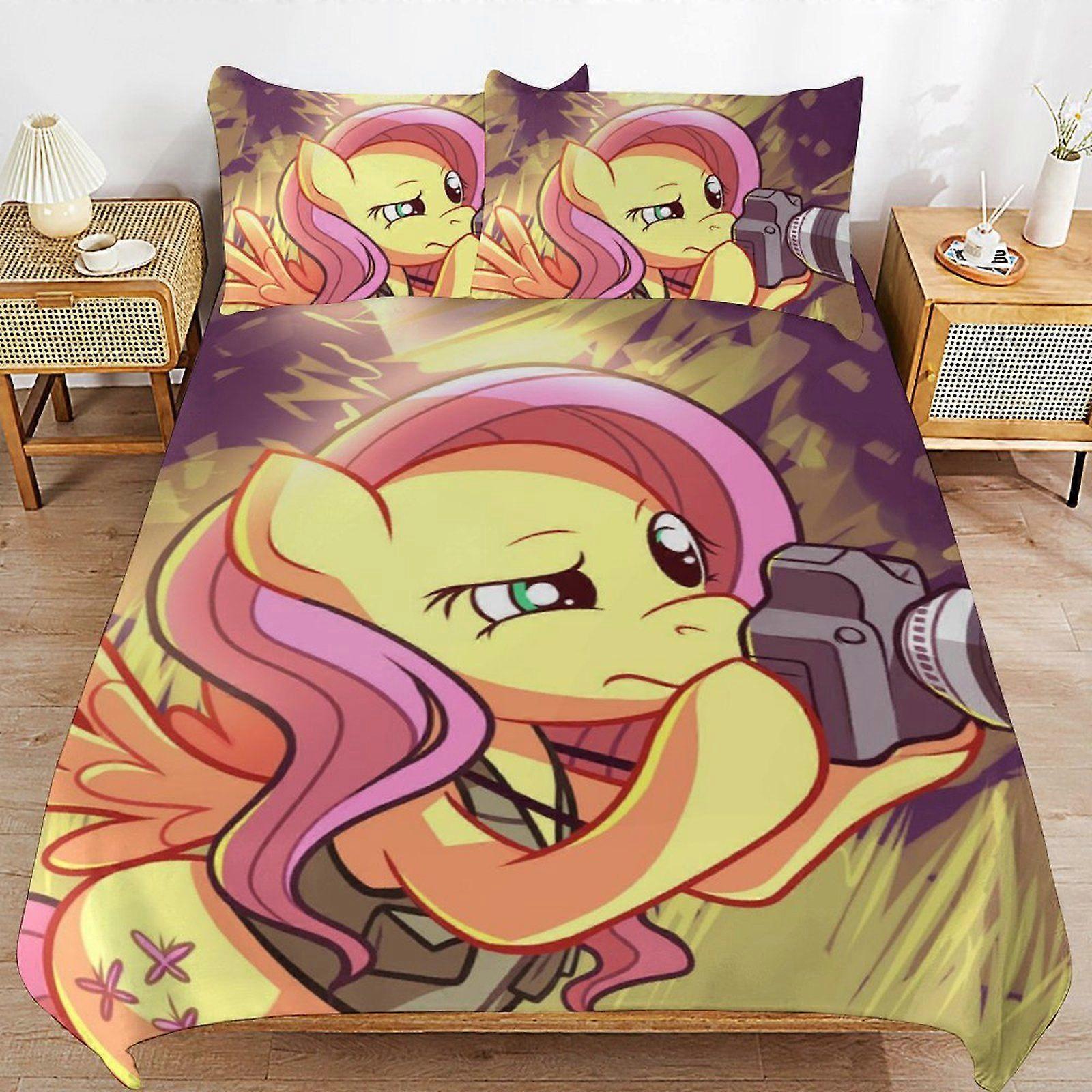 E662 My Little PonyFriendship is Magic Long Thread Comfort Soft Zipper Closure Functional Fit Bedding Duvet Cover Sets for Restful Sleep F662
