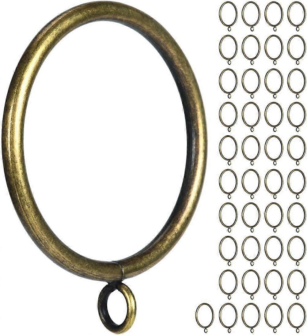 Argola de cortina metálica com ilhós e diâmetro interno de 2 polegadas.