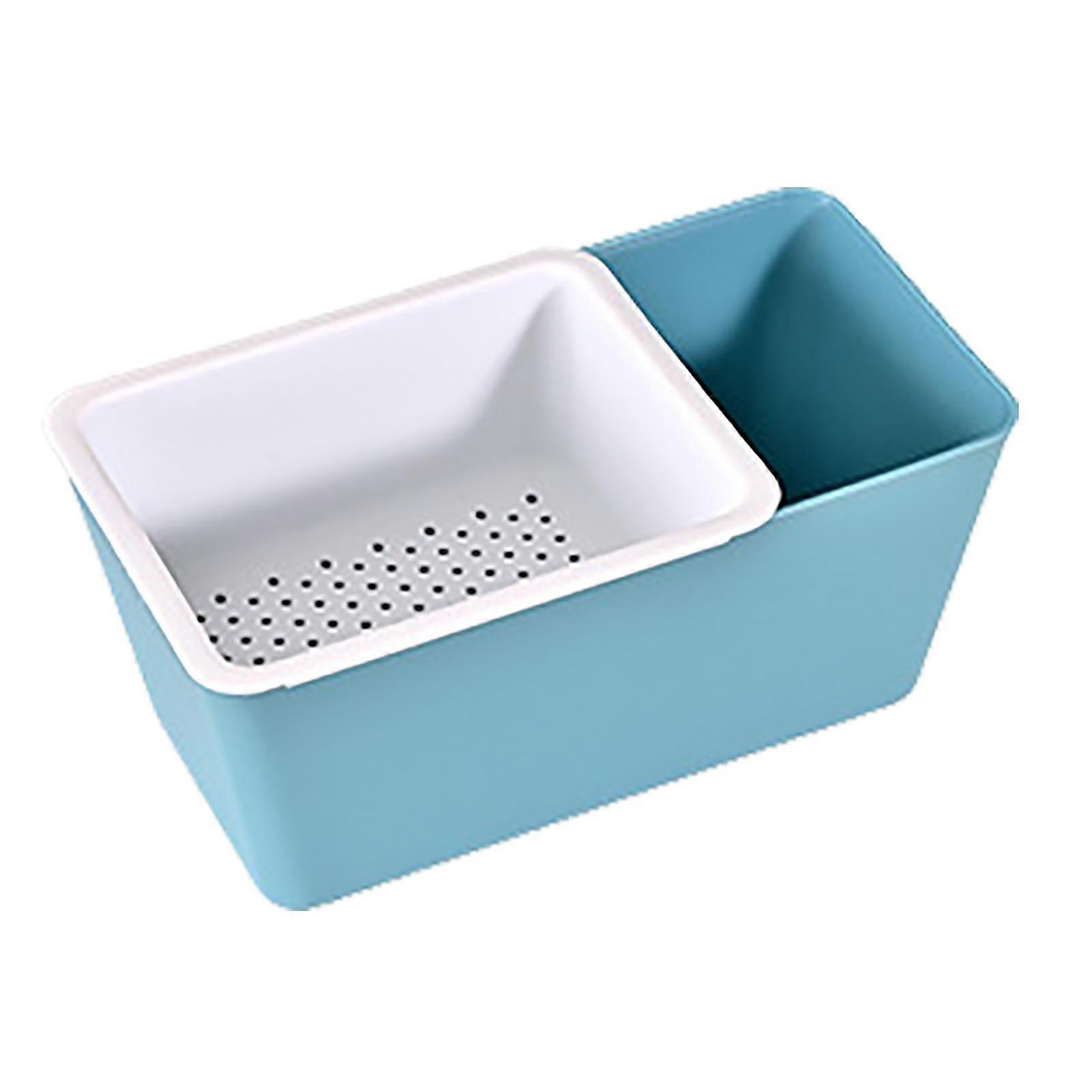 Snack Organizer Plastic Two Layer Multifunctional Food Drain Container for Fruits Nuts Candies Red