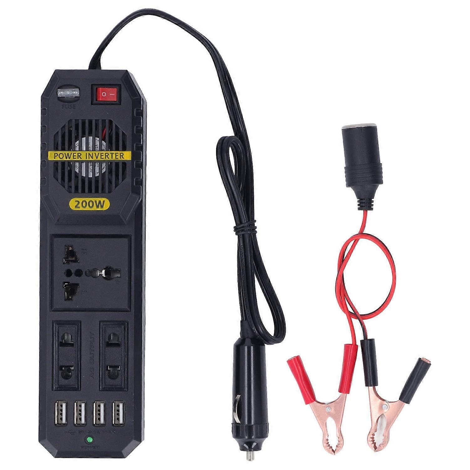 Convertitore adattatore a onda sinusoidale modificata da 200 W 12 V a 220 V PWM con porte USB da 4,1 A