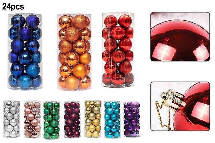 Blaue Weihnachtskugeln, 24er-Packung für Baumschmuck und Partys