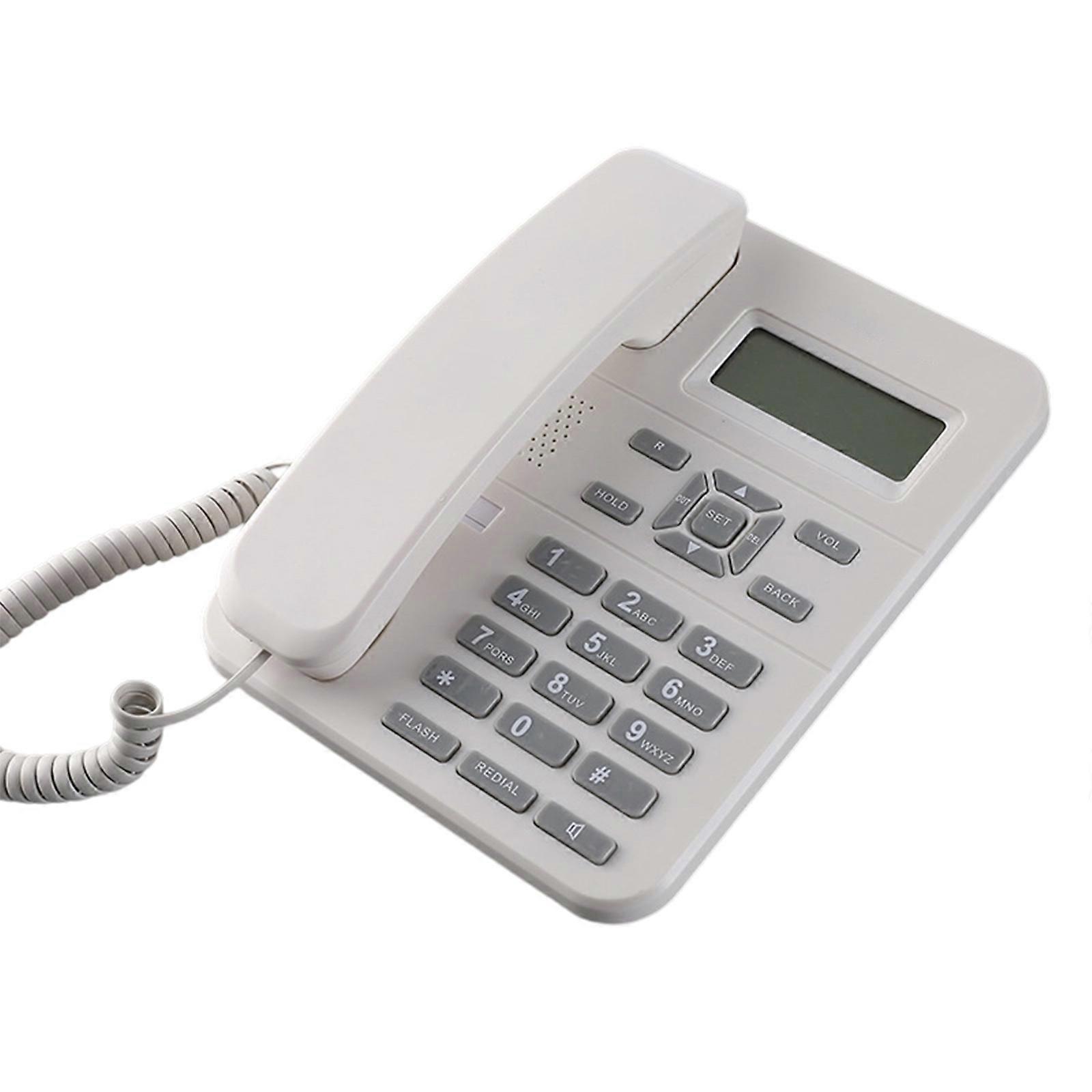 Telephone Professional Office Desk Phone Corded Landline With Incoming Call Display for Hotels and Businesses  White
