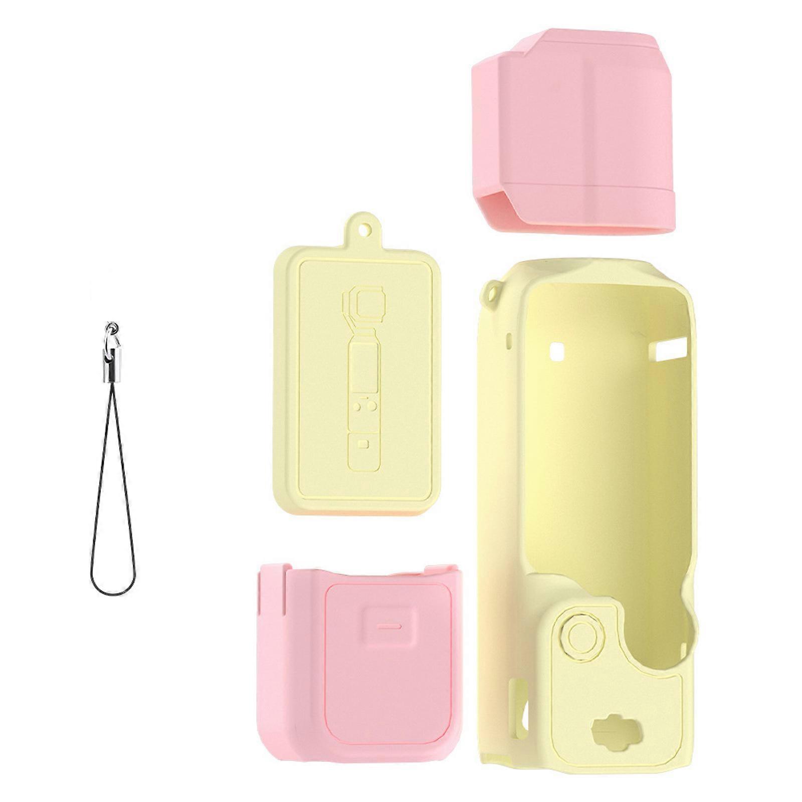 Elastomer Protective Cover For Camera Grip With Against Slip Texture And Precise Clippings For Easy Access  Pink yellow