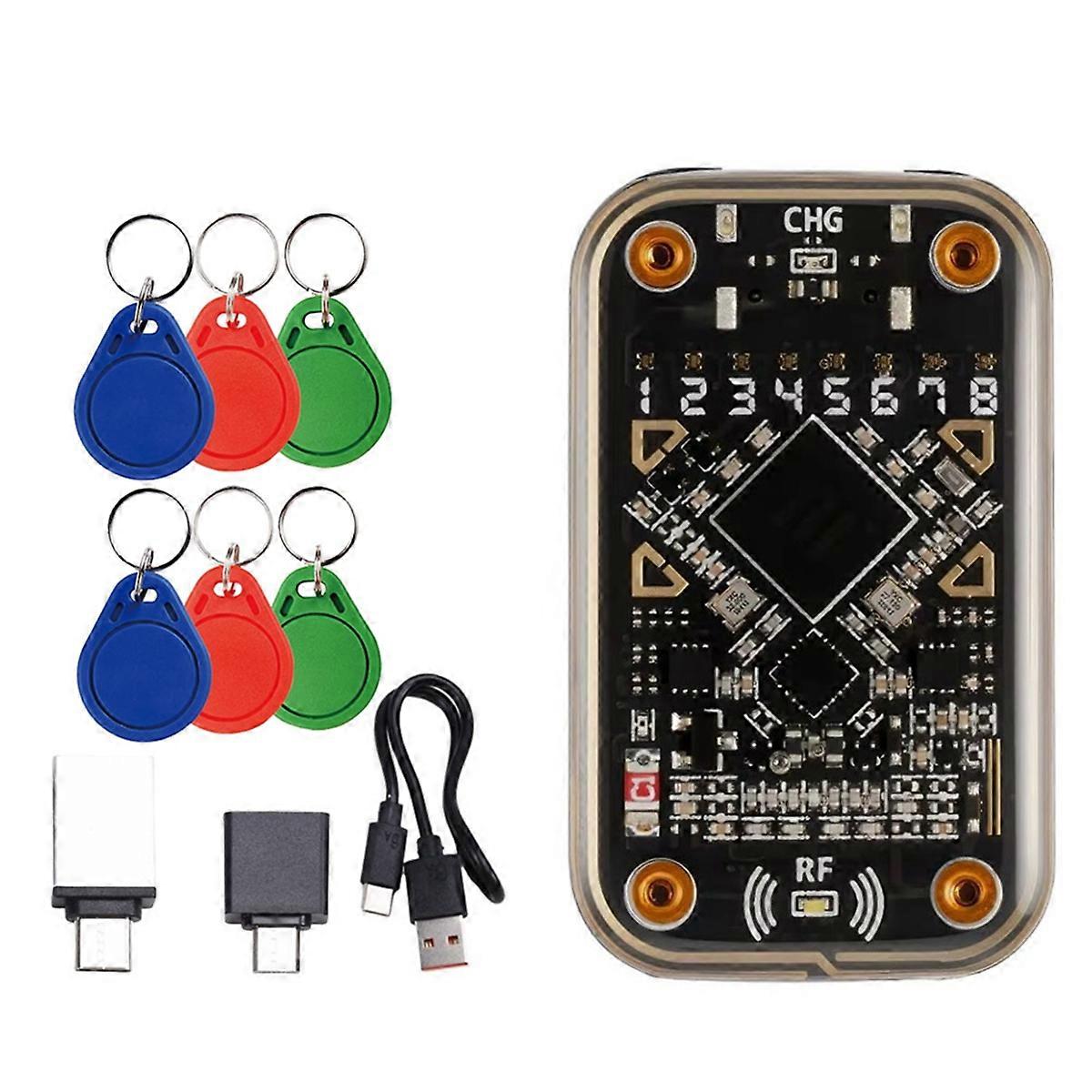 For Chameleon Ultra RFID Smart Chip Reader+6xCUID Keychain Contactless Smart Card Emulator 125Khz 13.56Mhz Badge Decode
