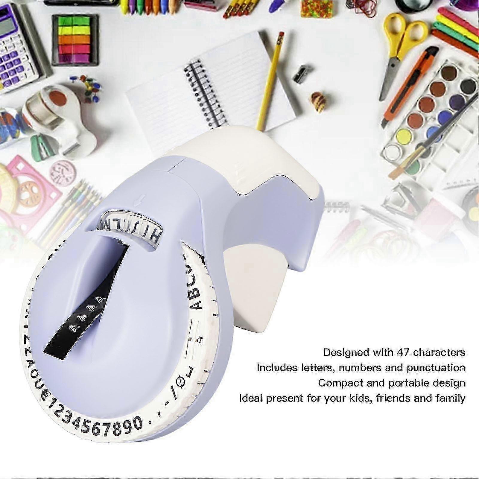 Embossing Label Maker with 2 Rolls Tape 600dpi DIY 47 Characters Manual 3D Portable Embossed Label Maker Writer Purple
