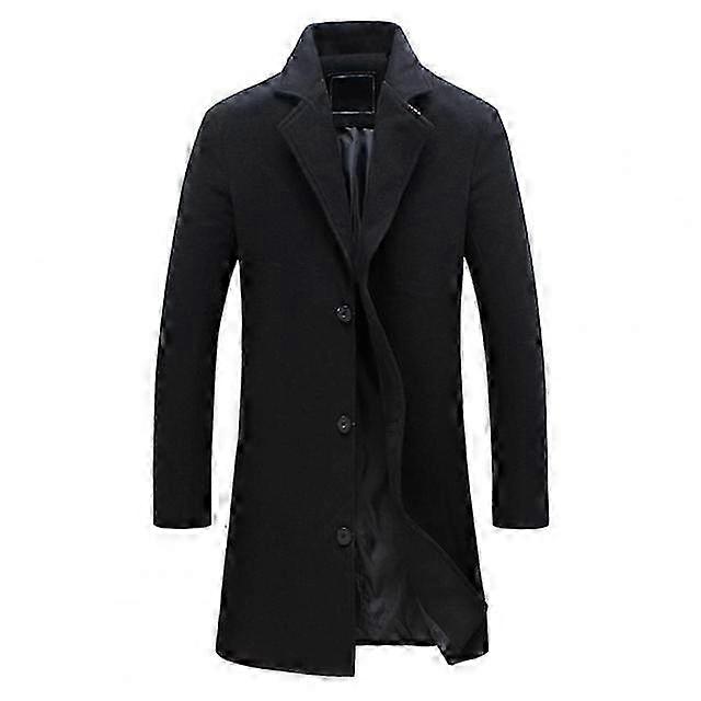 Winter Jacket for Men Single Breasted Style Polyester Coat Office Appropriate