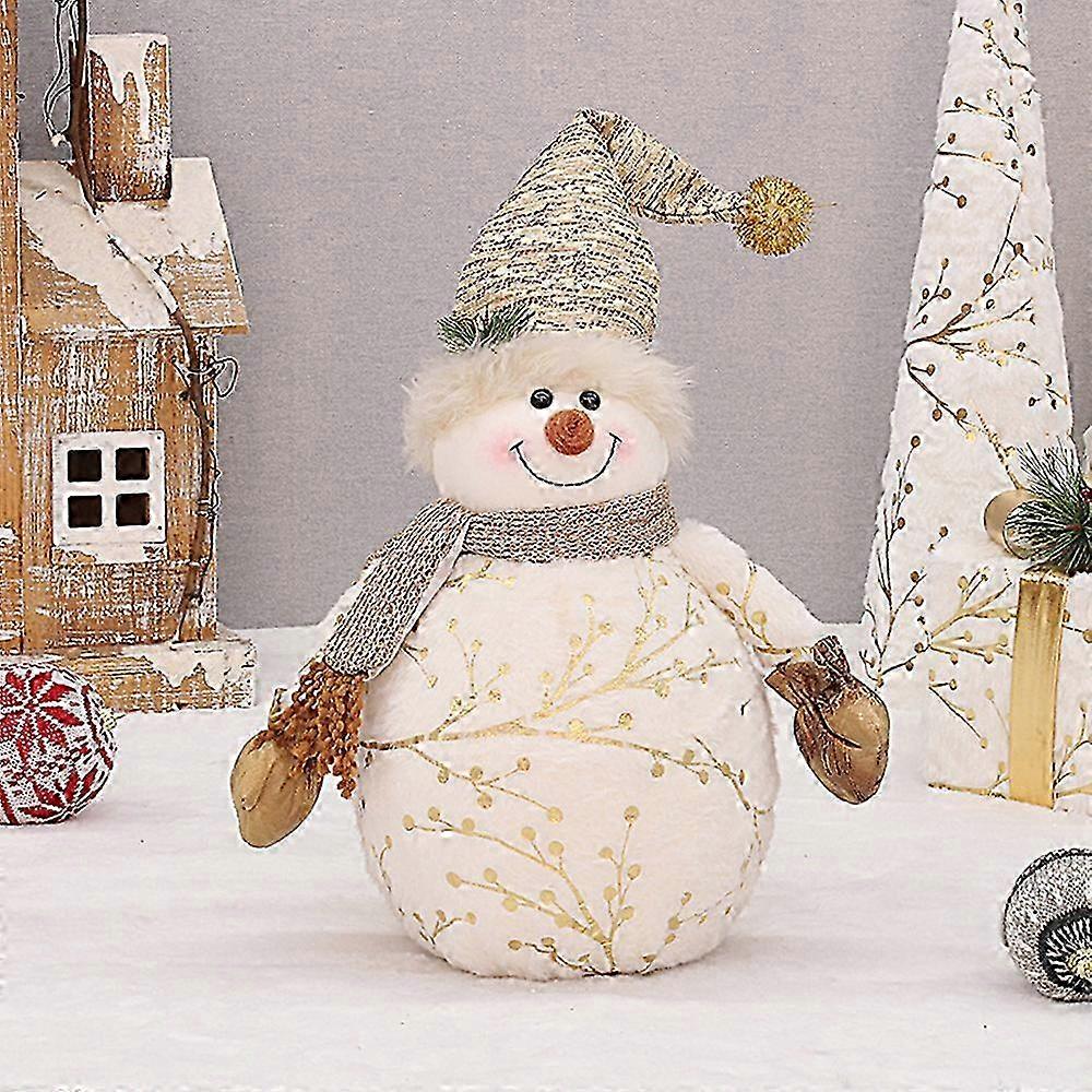 Christmas Plush Snowman for Fireplace and Bookshelf Holiday Display