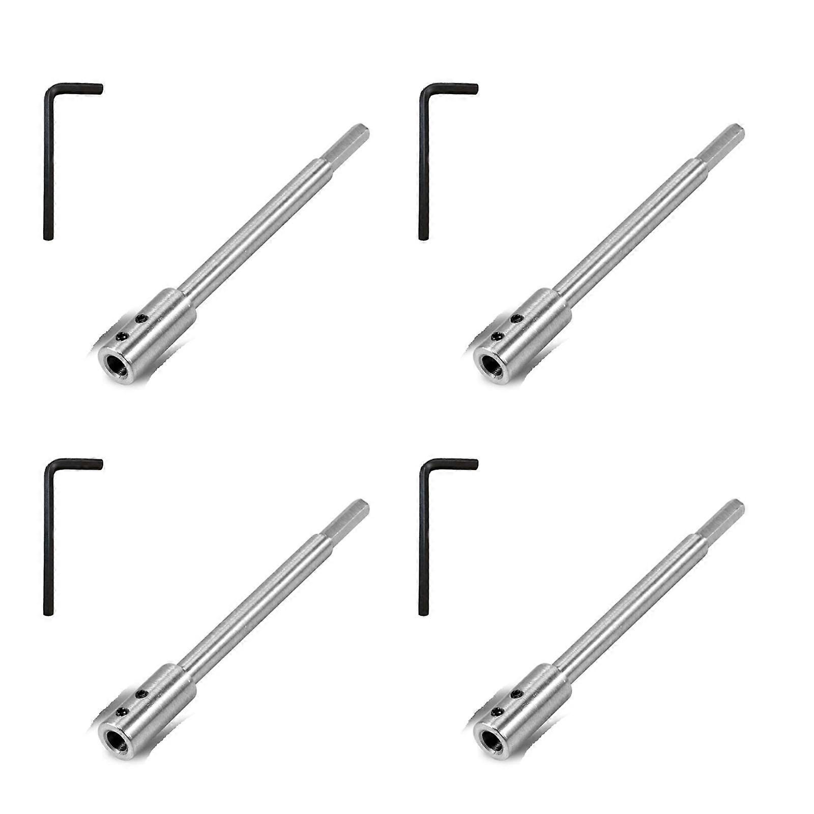 4 Pack Extra Long Metal Bit Extension Rod High Durability Drill Extensions with Wrench Set Suitable for Precise Drilling Multicolor