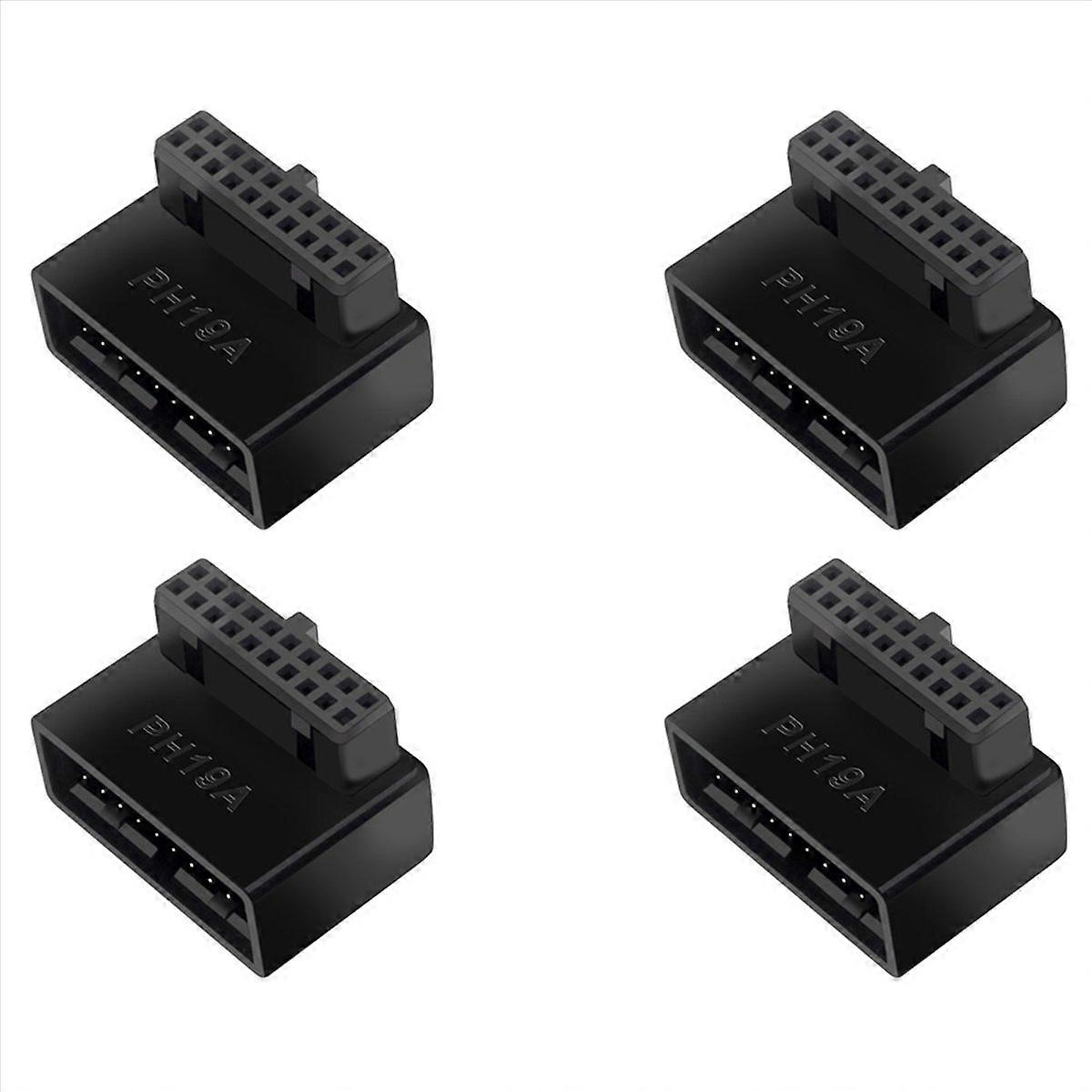 4X PH19A USB 3.0 Internal Header USB3.0 19/20P Socket 90 Degree Adapter Converter for Computer Mothe