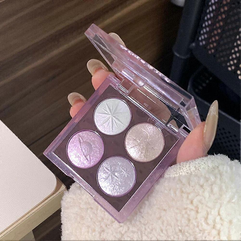 Starry Series Four-Color Eyeshadow Palette Compact with Mirror All-Day Wear Pearlescent Matte Shimmer for Daily Party Makeup