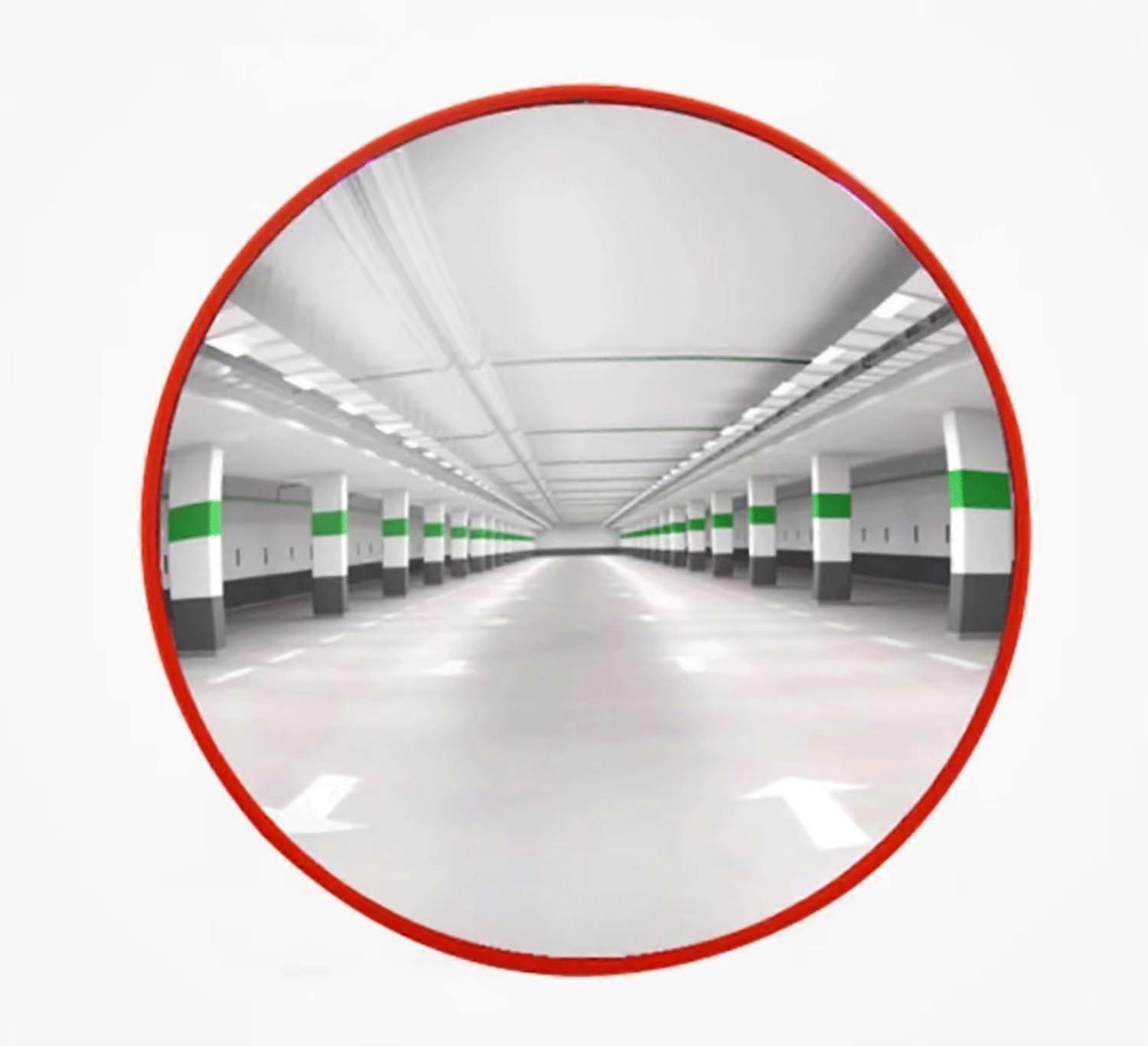 Traffic Safety Convex Mirror Shatterproof Blind Spot for Driveway Garage Office 45CM Orange