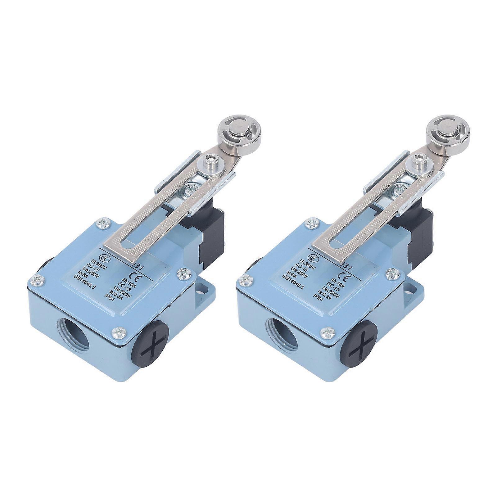 Adjustable Roller Momentary Limit Micro Travel Switch (2Pcs) for CNC Mill, 3D Printer & Plasma Cutter