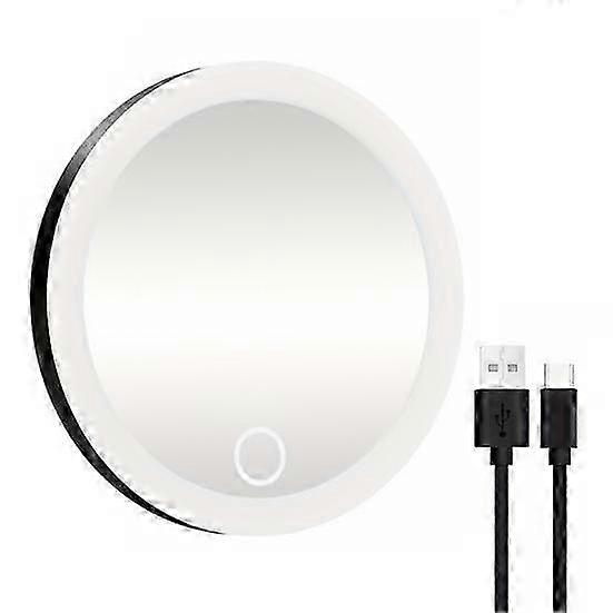 for 10/20/30X Magnifying Mirror with 3-Color LED Light Suction Cup Dimmable USB Rechargeable Portable Travel Handheld Men Women-jc