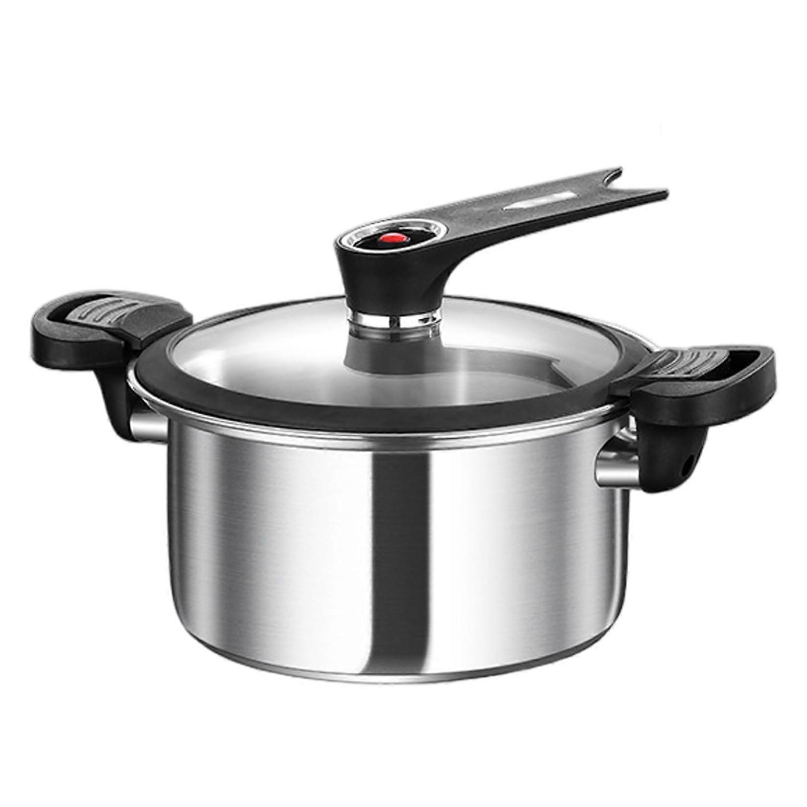 Stainless Steel Micro Pressure Cooker 3.5L with Lid Handle, Quick Release Stew Pot for Kitchen