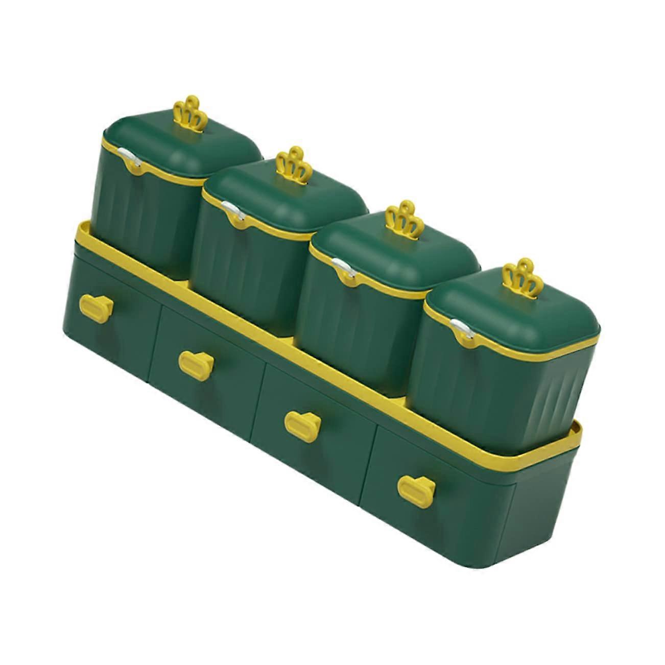 Spice Organizer 6Compartment Seasoning Jar Set with Spoon and Secure Lid for Kitchen Storage