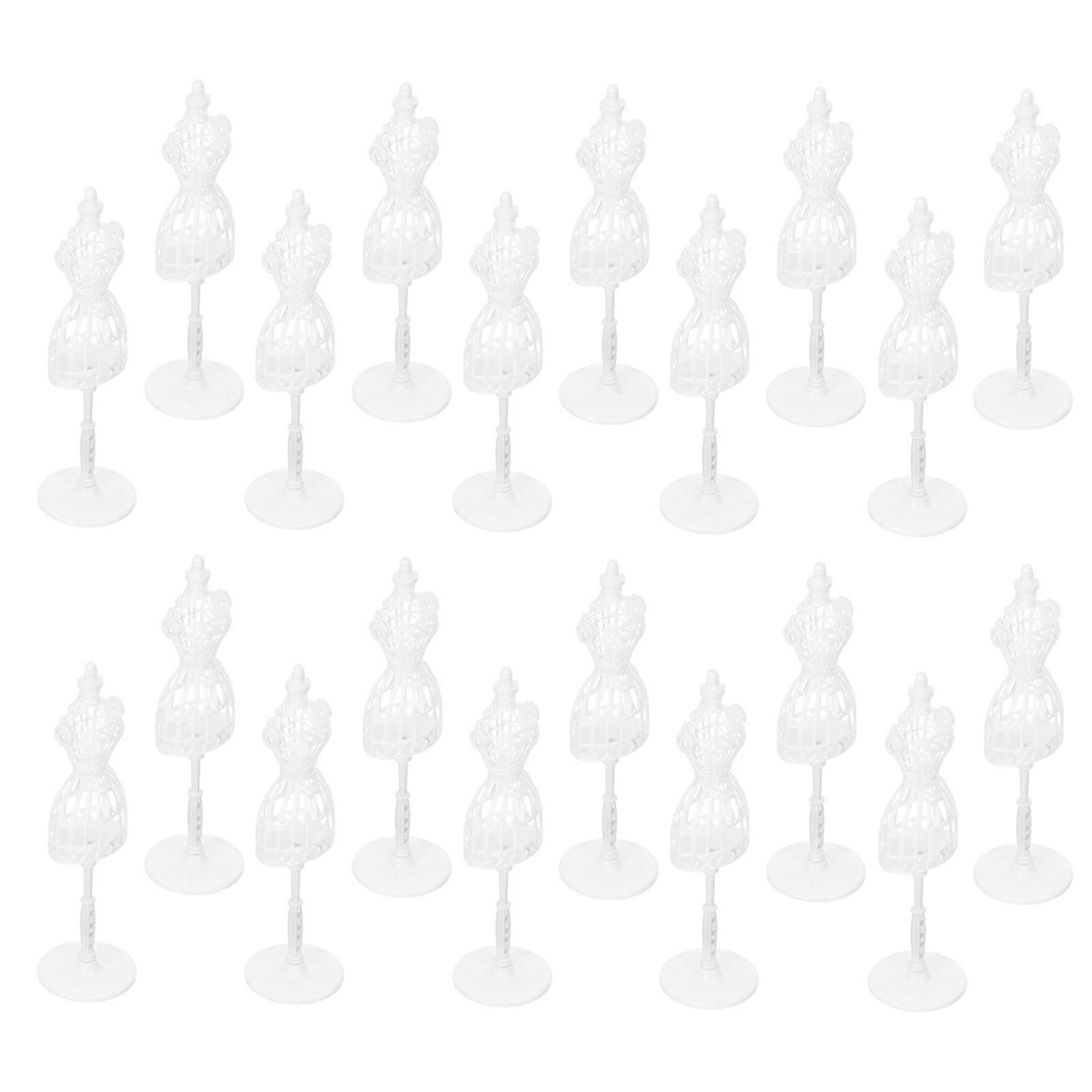 Mini Mannequin Model Stand for Displaying Clothes 40Pcs White Hollow Design