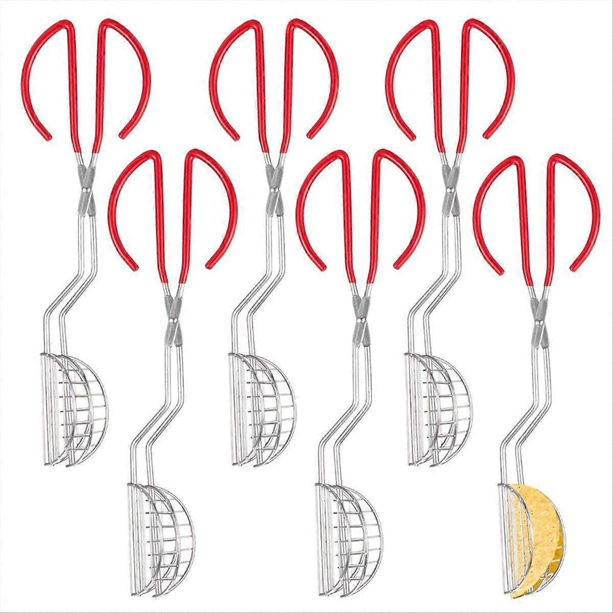6 Pcs Taco Shell Tong with Clip, for Homemade Taco Shells Making