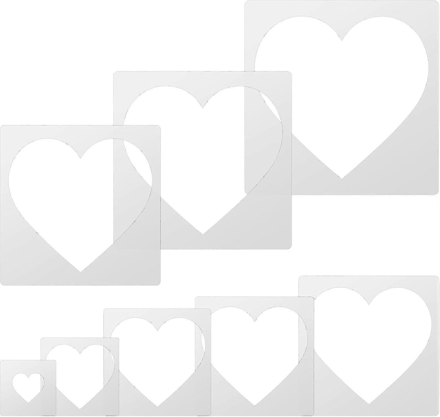 Heart Stencil for Crafts 8PCS Heart Stencils for Painting Reusable Heart Template Stencils for Drawing and Crafts Large Heart Stencil for Spraying on