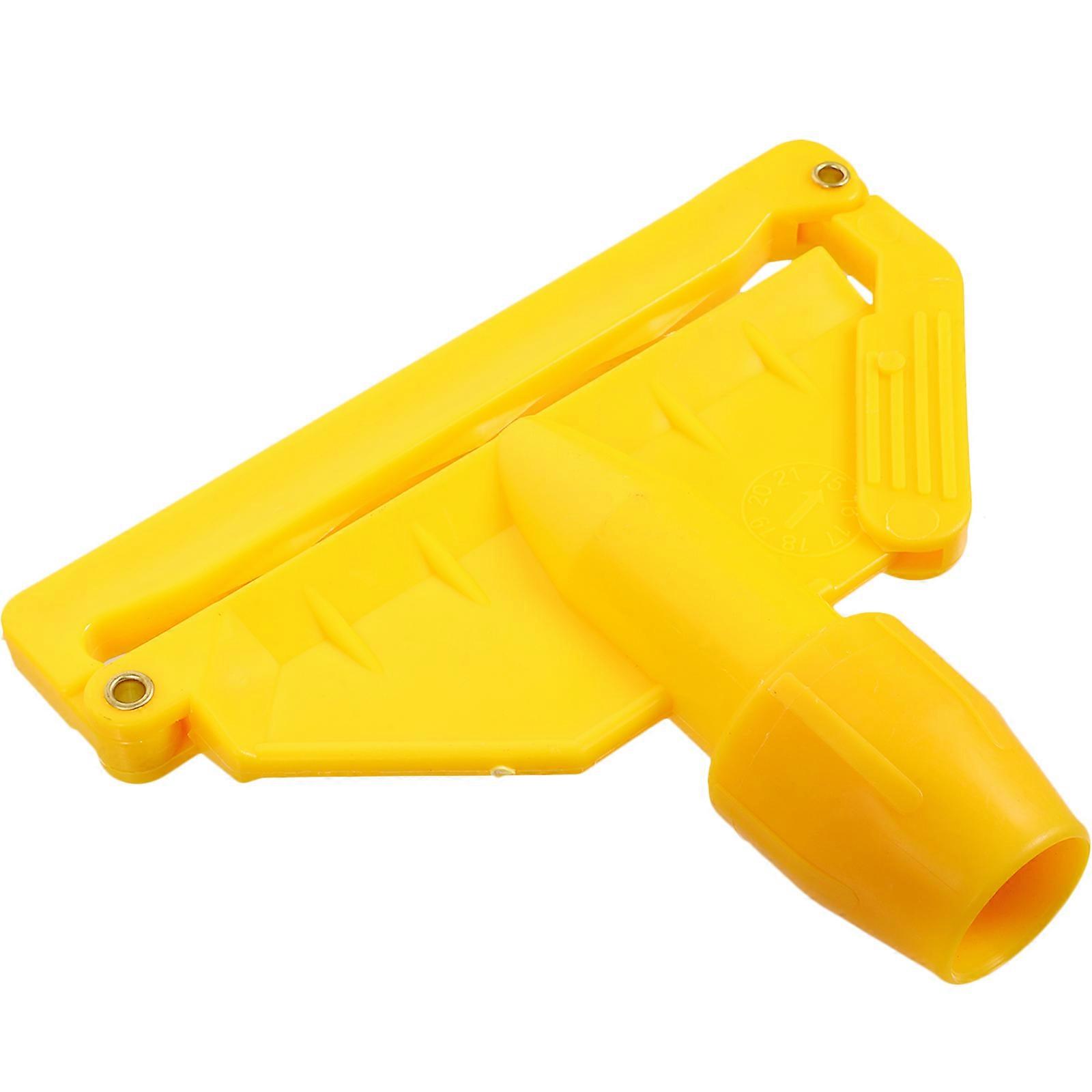 Mop Replacement Clamp for Easy Detachment and Attachment Sturdy Plastic Yellow Color Fits Most Mop
