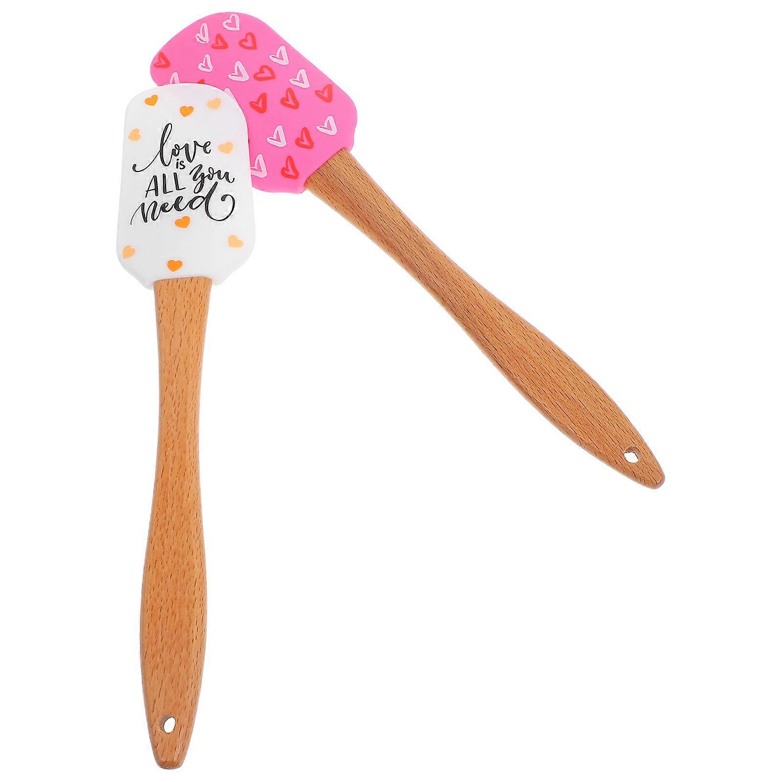 Silicone Kitchen Tool Set for Baking and Mixing 2Pcs Valentines Day Spatula