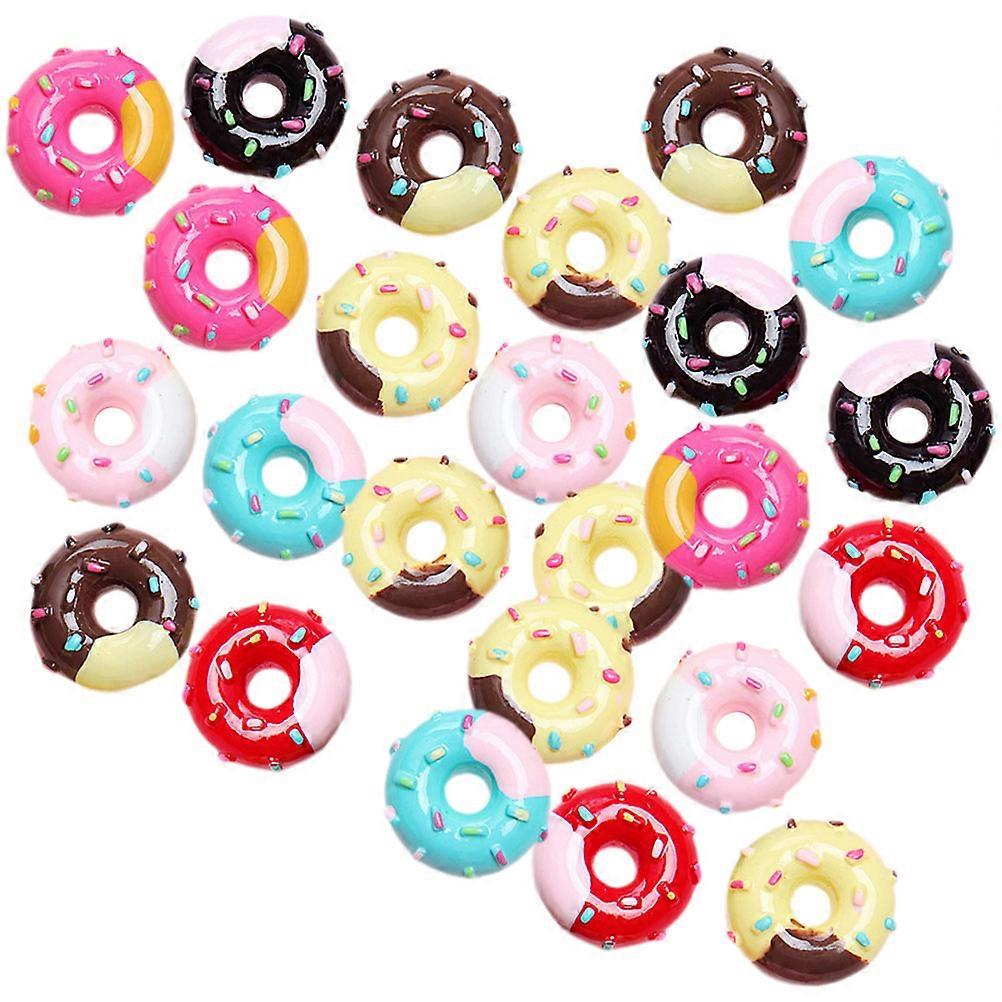 Resin Donuts Charms Flatback for DIY Phone Case Crafts 90Pcs
