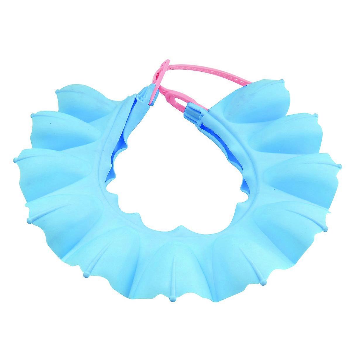 Waterproof Ear Protector Baby Shower Cap for Kid Adjustable Blue Hat