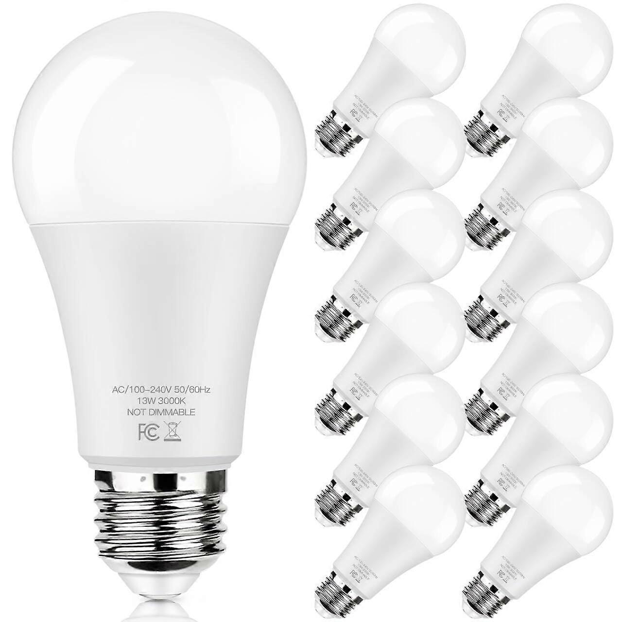 LED Light Bulbs 100W Equivalent A19 1500 Lumens Soft White Energy Saving Long Lifespan 12Pack