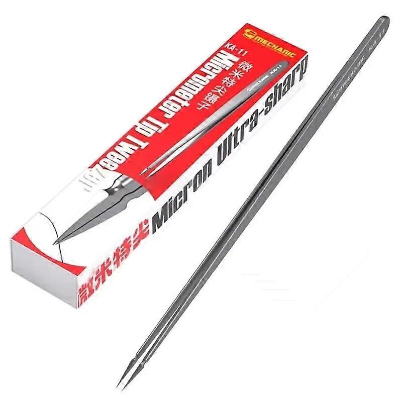 KA11 NonMagnetic Stainless Steel Precision Tweezers Micrometer Tip for Electronics