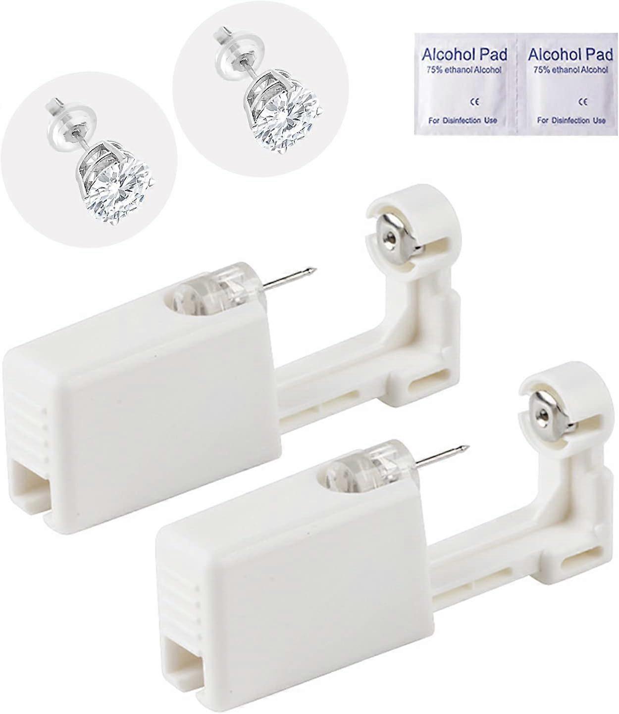 Disposable Ear Piercing Kit Painless Ear Piercing Gun Tool with Ear Studs, 2 Pack