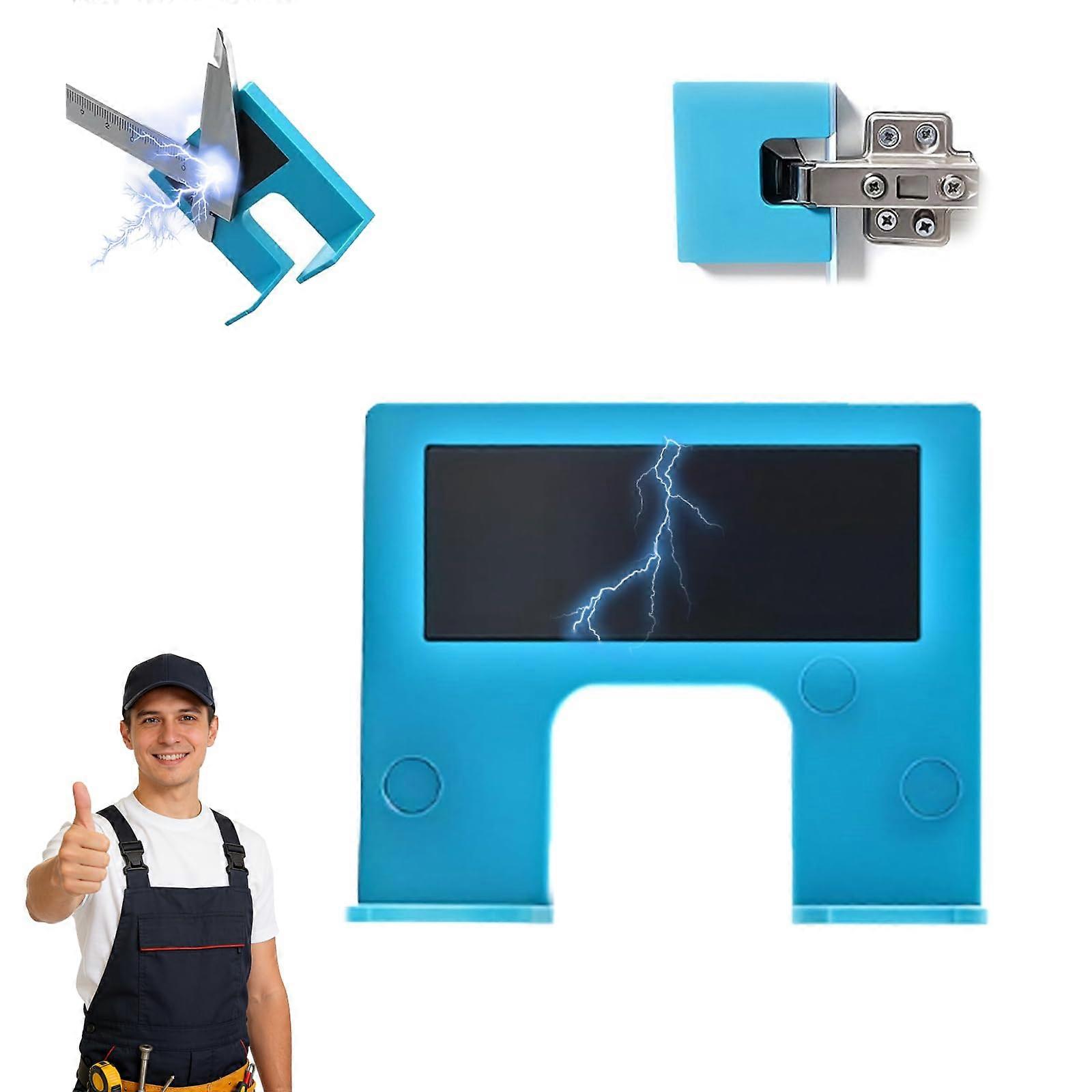 Adjustable Door Hinge Jig with Magnetic Lock and Precise 2mm Alignment for Quick Latch Setup (1pc)