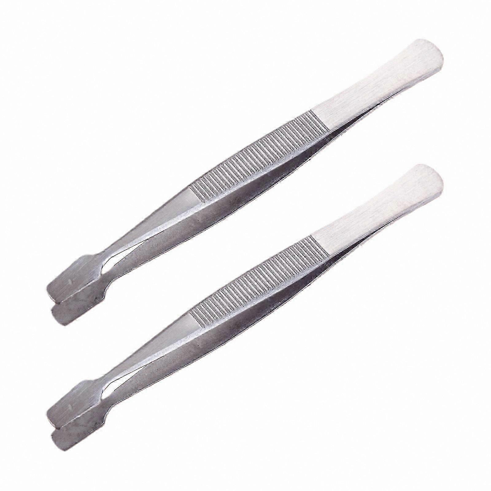 Precision Tweezers for Stamps, Documents, and Photo Development with Flat Wide Tip