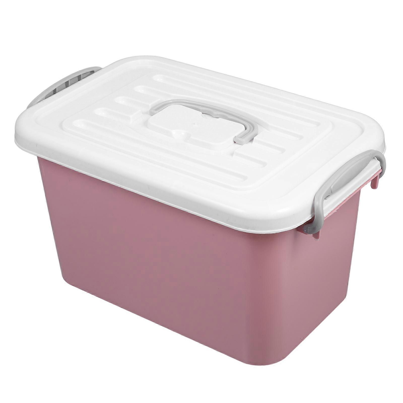 Pink Multifunctional Storage Box with Lid for Toys and Small Items Made of PP Material