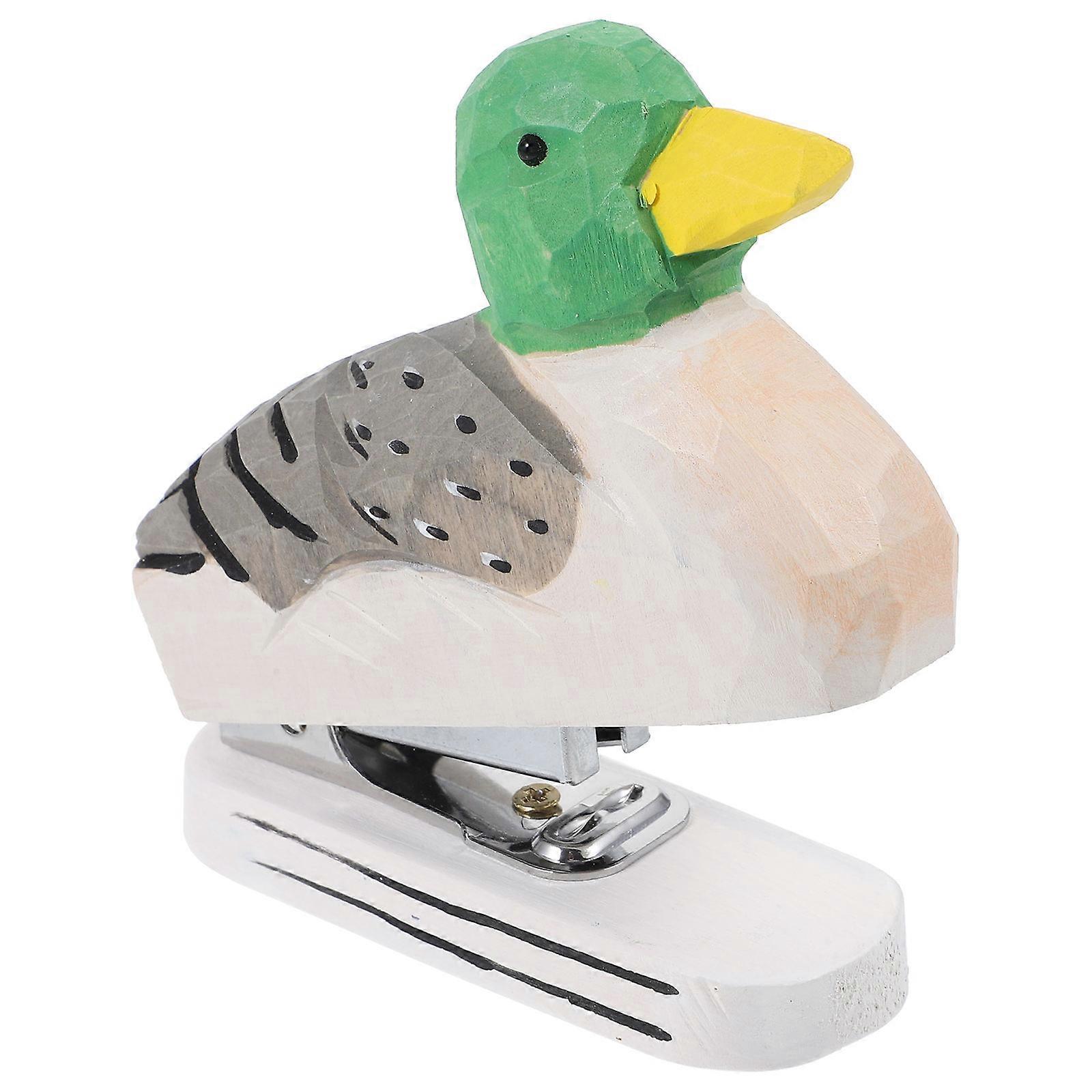 Wooden Duck Stapler Reusable Paper Stapler for Home Use