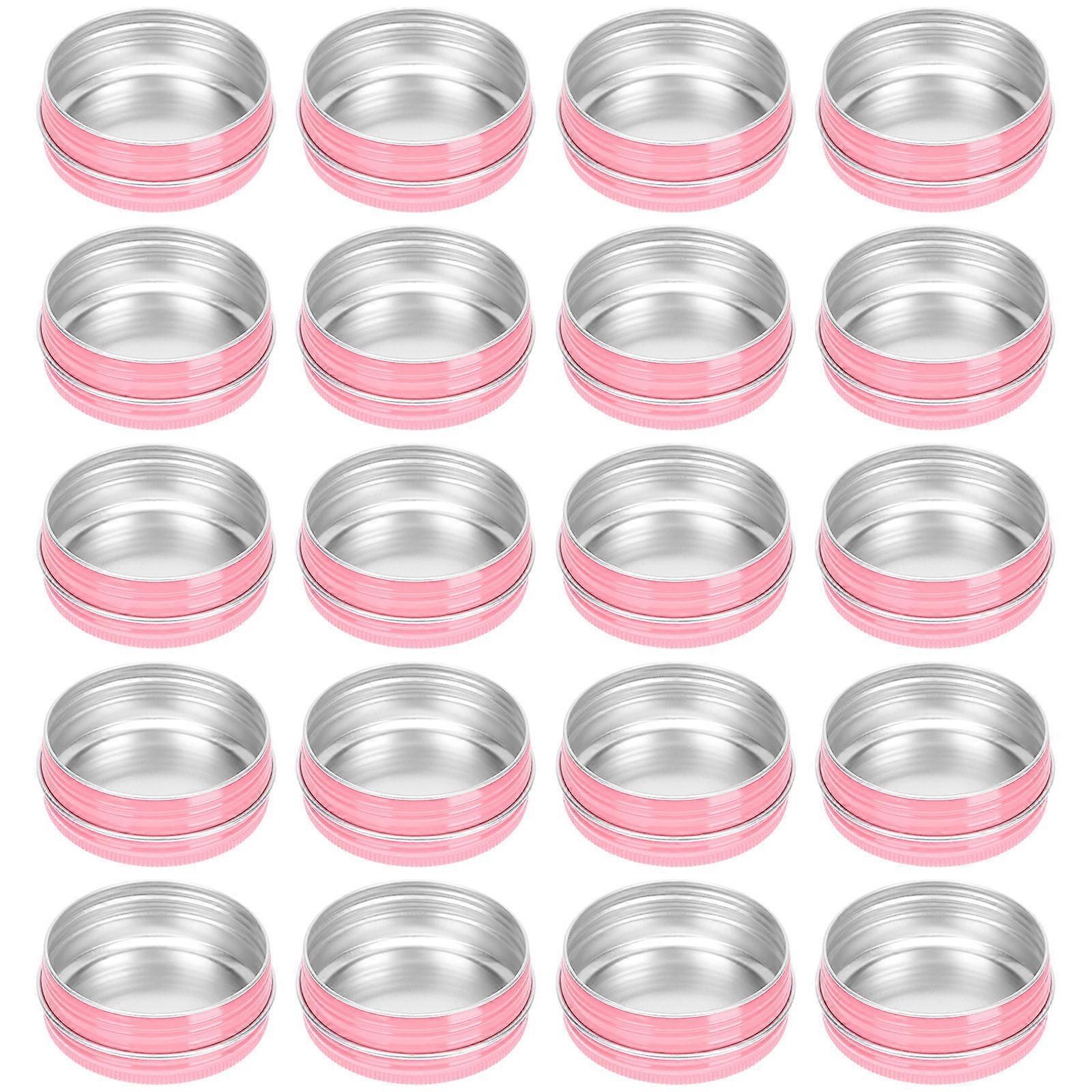 Aluminum Box Makeup Cream Container for Storage 20Pcs Pink Durable Cases