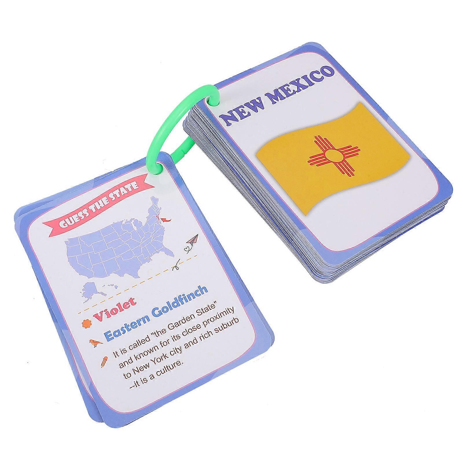 Us State Flag Flash Cards for Educational Learning 4Sets for Kids