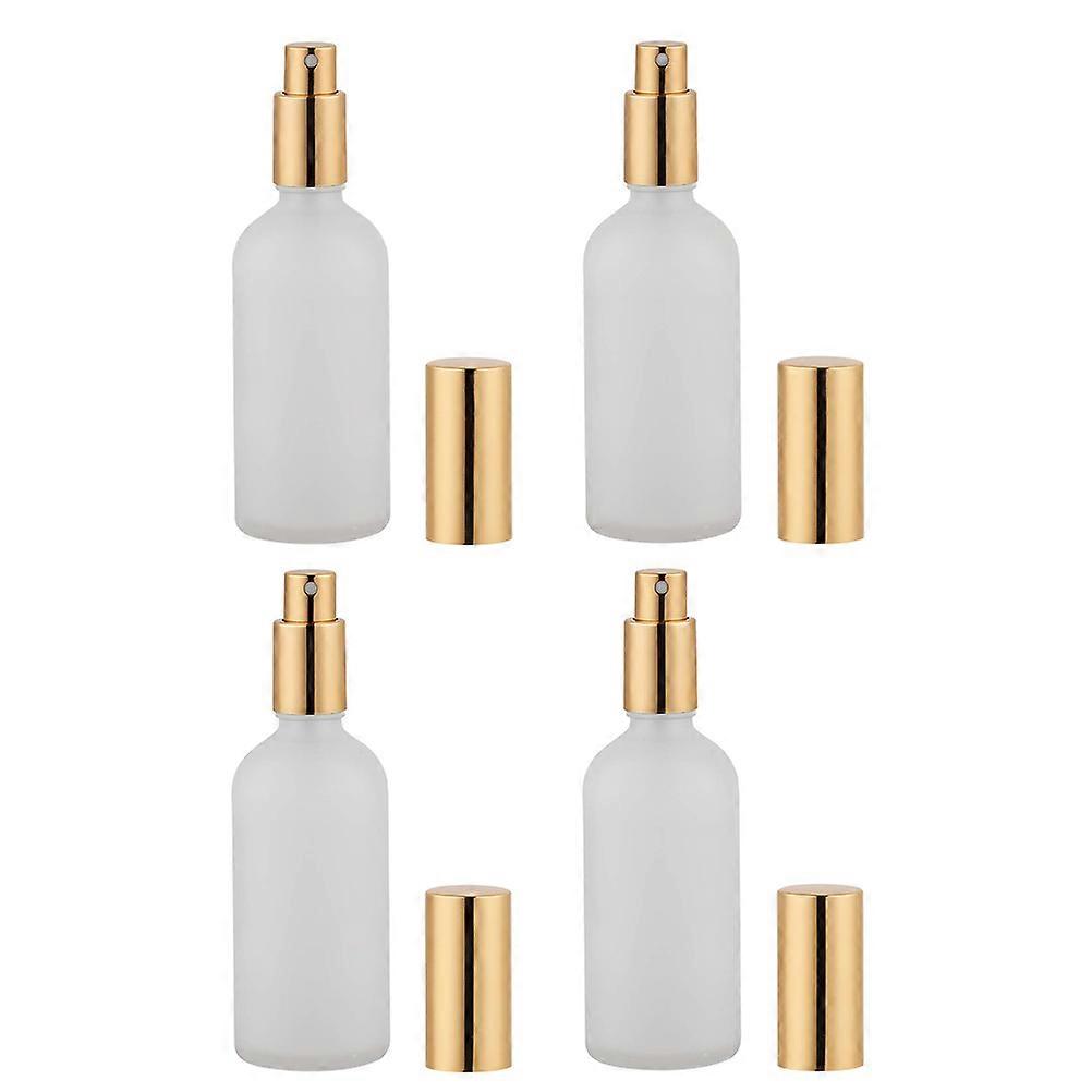Refillable Spray Bottle Golden Glass Spray Bottle for Storage 4Pcs