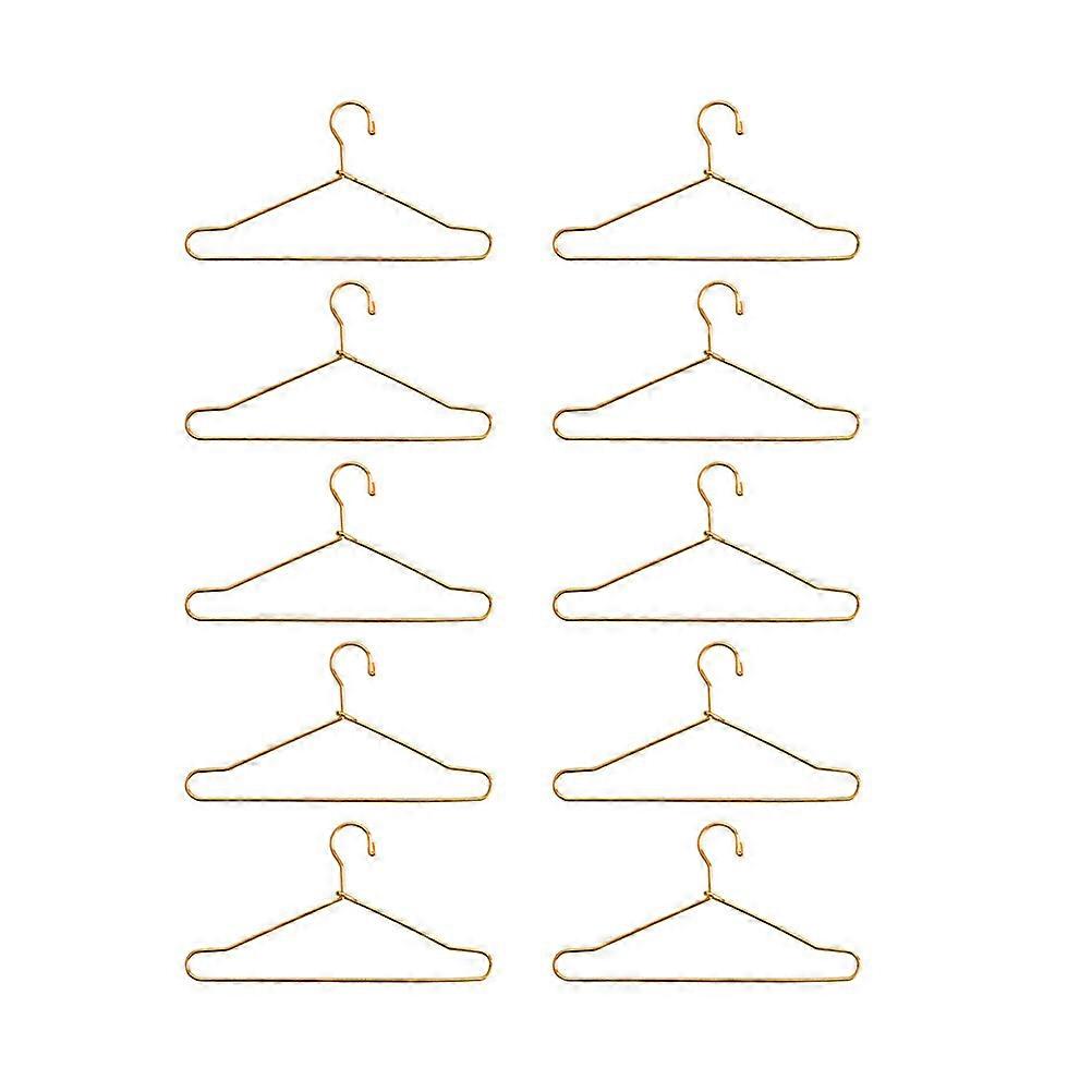 Golden Clothes Hanger Hooks for Dolls Clothes 10Pcs Durable Storage