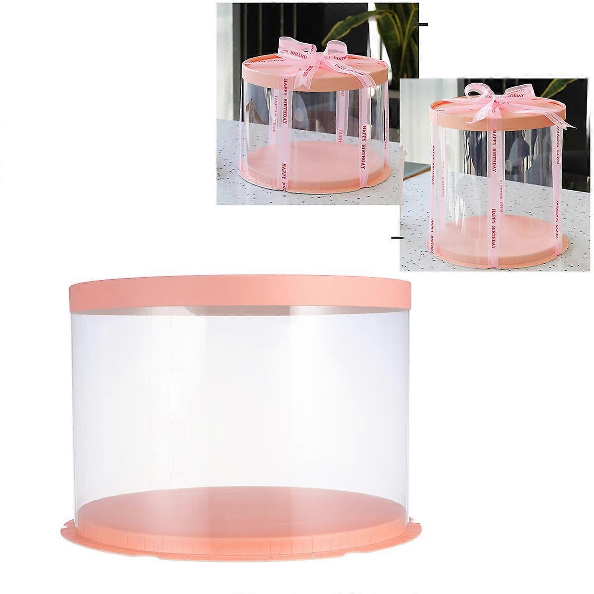 Cake Packaging Boxes for Cake Storage Pink Transparent Organizer