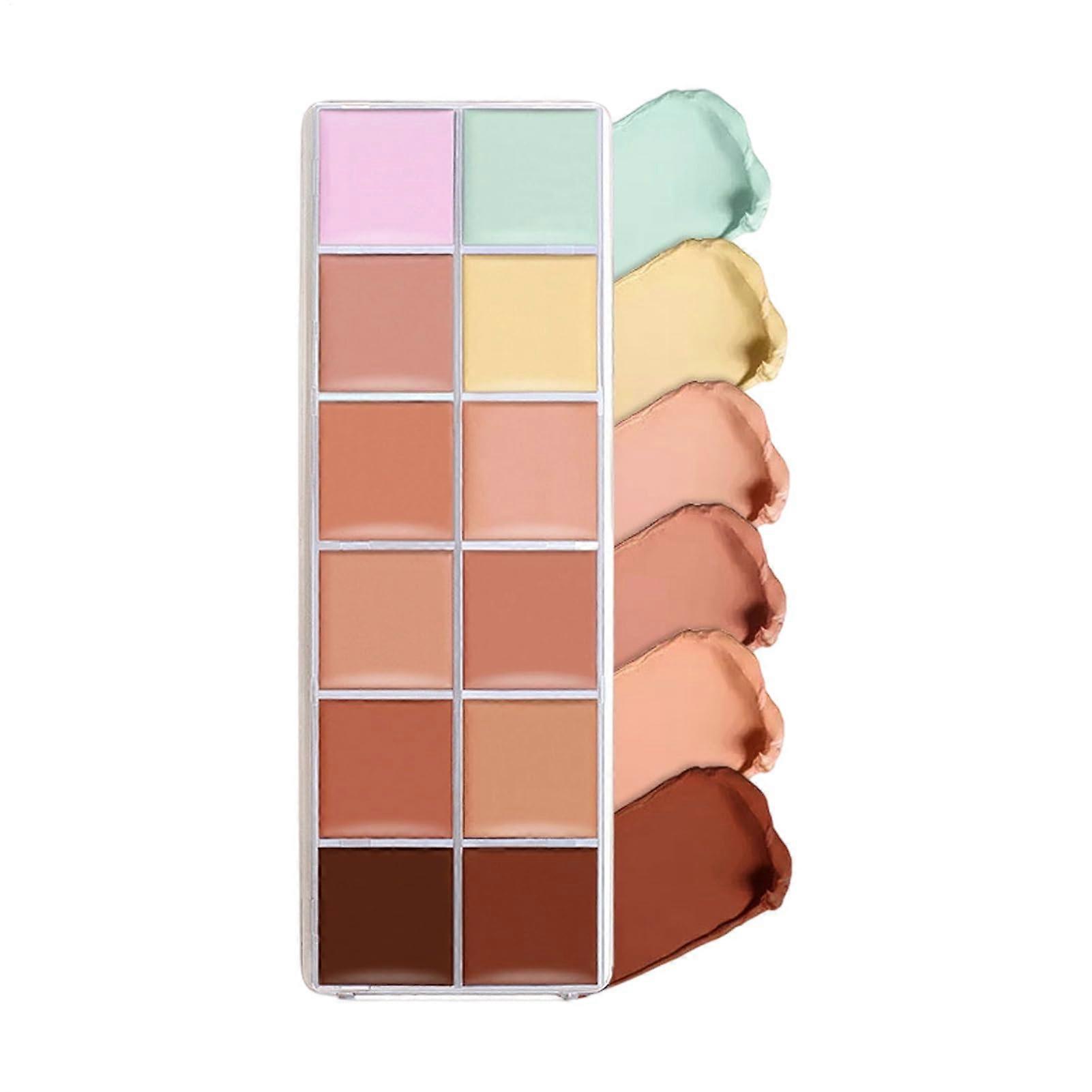 12 Color Concealer Palette Waterproof Long Lasting Cream Set with Smooth Blendable Coverage