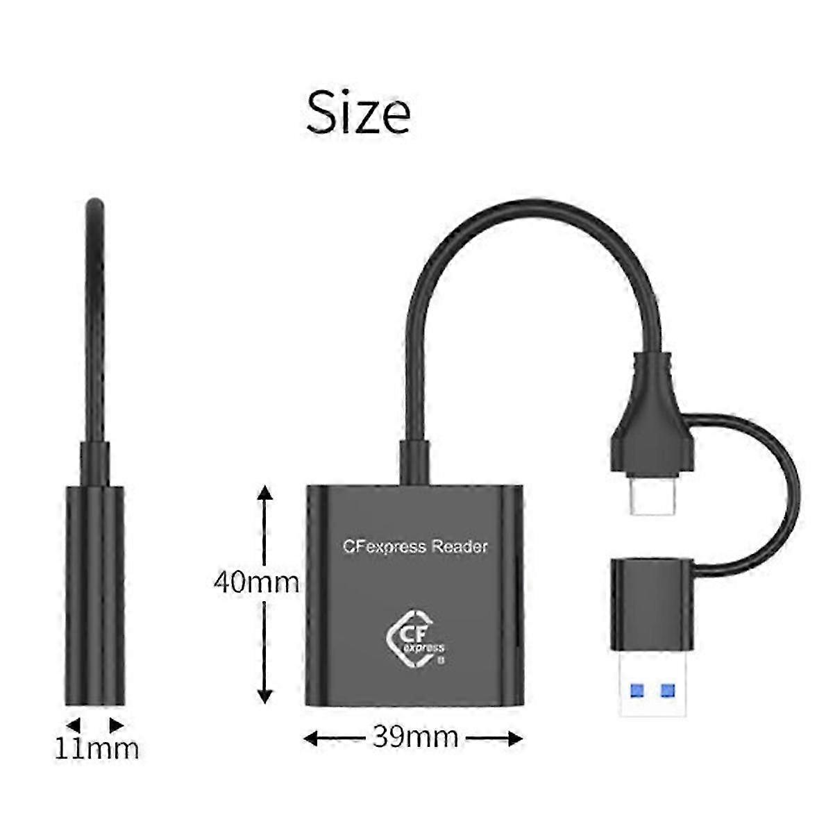 10Gbps CFexpress Type B Card Reader Writer USB3.2 Gen2 USB-C CFe Card Reader for Android Win XP/Vist