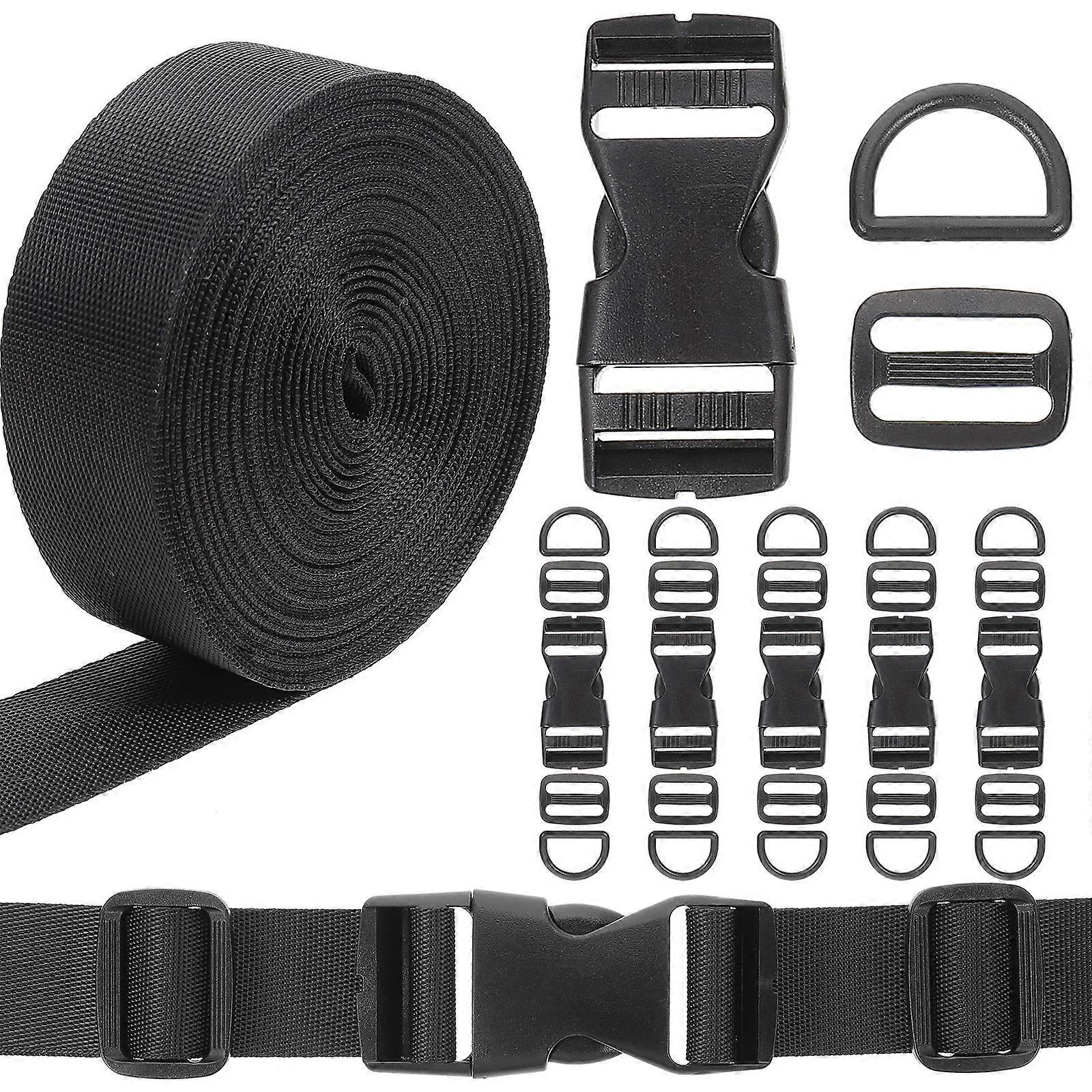 Multi-Functional Plastic Buckle Adjustable Clips Nylon Strap With Buckle For Crafts Storage Solutions 1Set