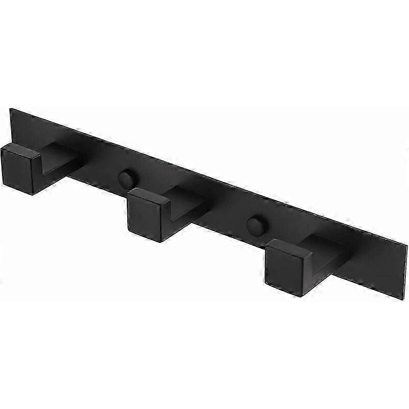 Wall-Mounted Coat Hooks, Matte Black, Stainless Steel, 3 Hooks