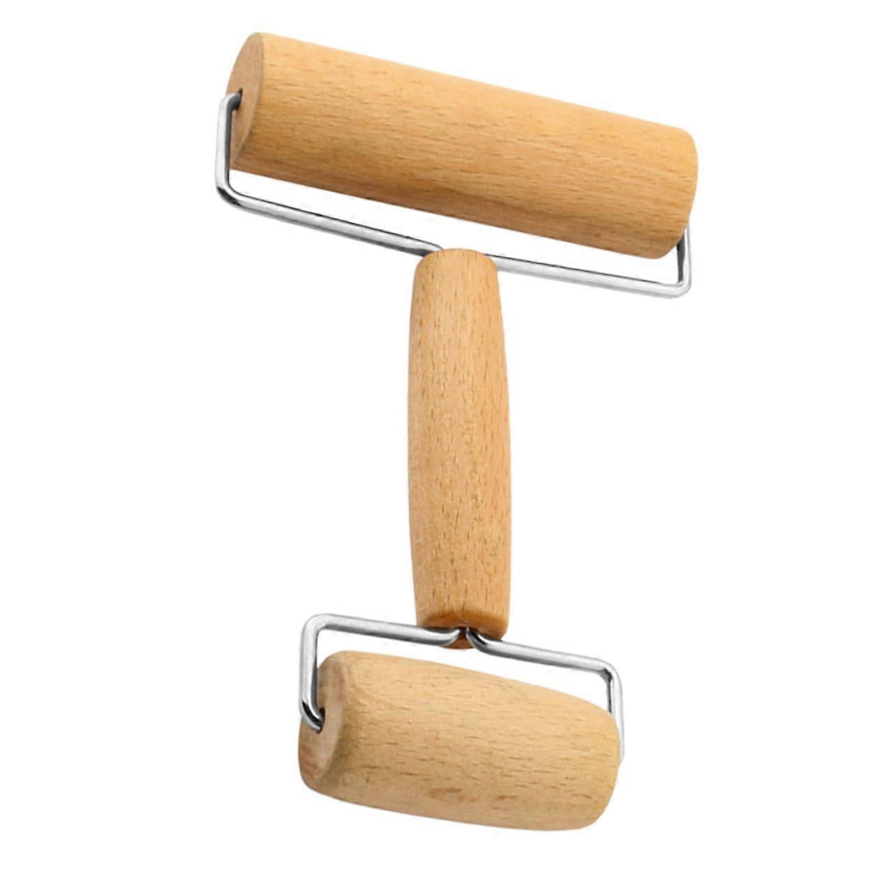 Solid Wood DoubleEnded Rolling Pin and Dough Roller with Ergonomic Grip for Baking and Pastry