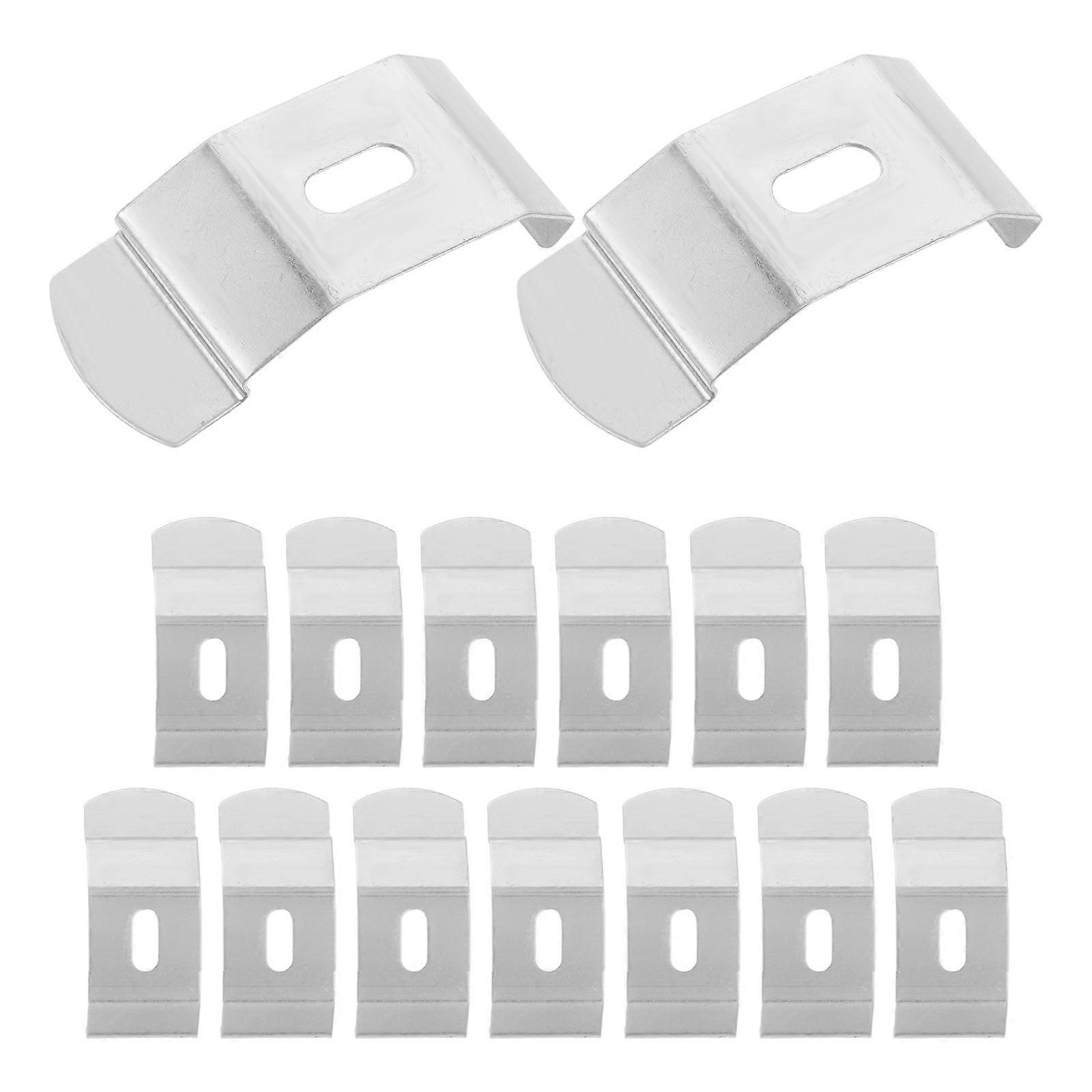 15Pcs Vertical Blind Headrail Mounting Bracket  - Window Shade Installation Bracket Clip - Top Mount Roller Blind Hardware Replacement Silver