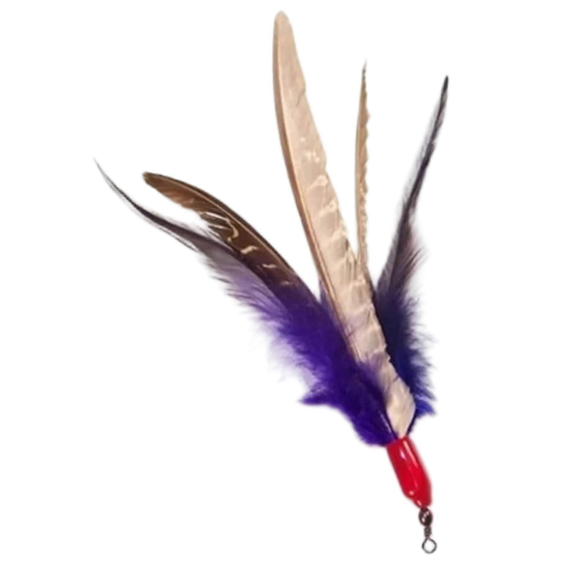 Cat Wand Toy Refill with Purple Feather, Interactive Indoor Play Attachment Replacement