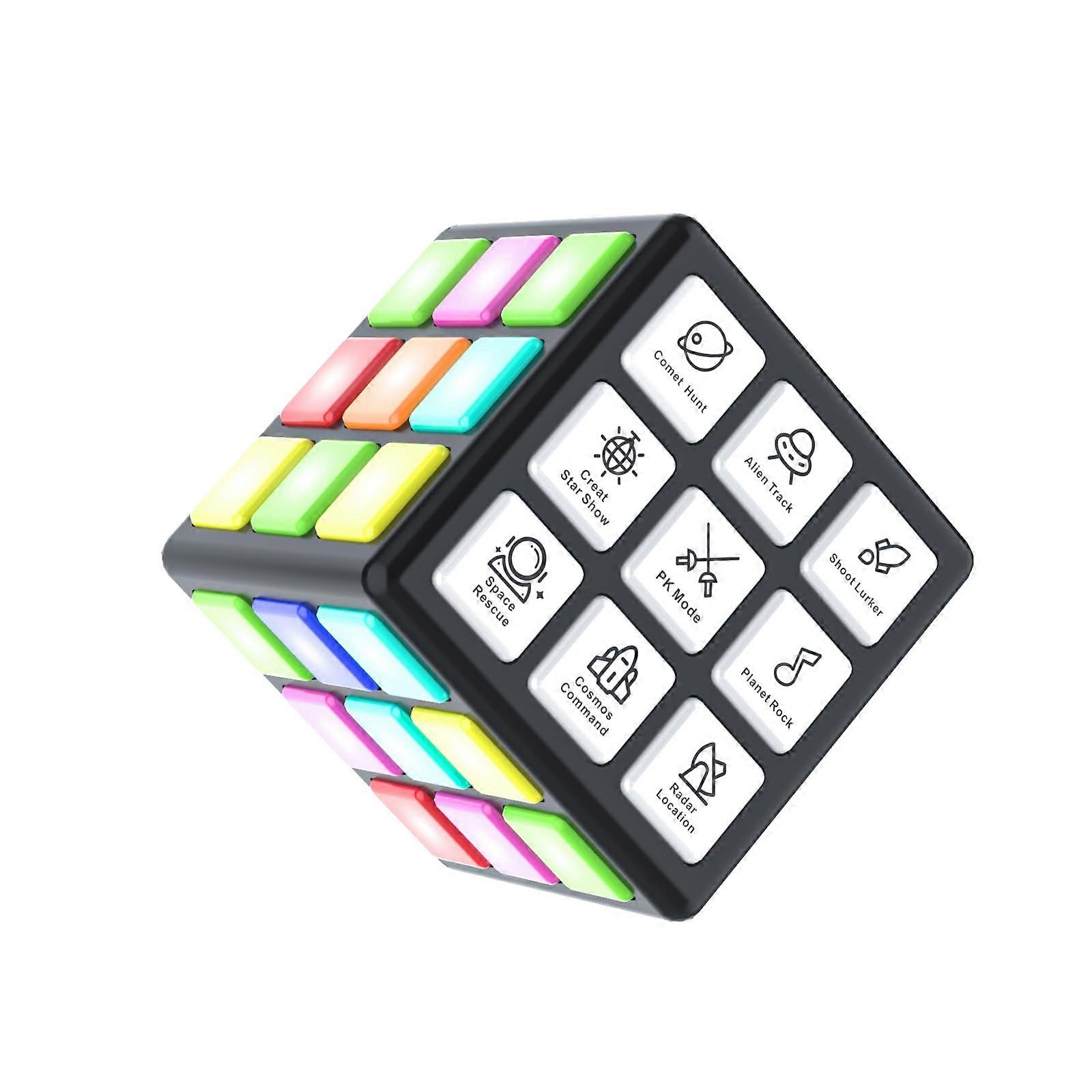 Handheld Game Console Cube with 15 Fun Modes, Rechargeable Battery, Multiplayer Light and Sound Toy