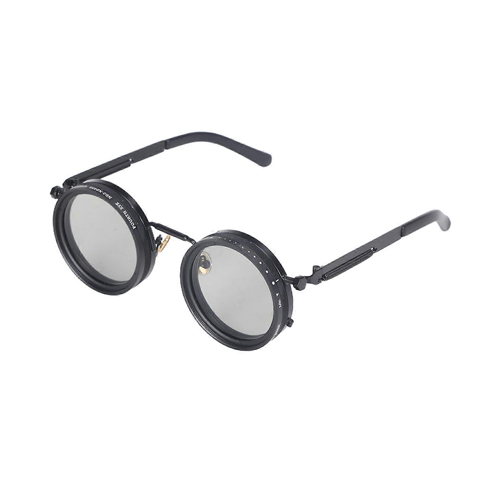 Rounded Polarized Glasses 1-12 Gears Adjustable Sunglasses with ND Filter for Sun Blue Light