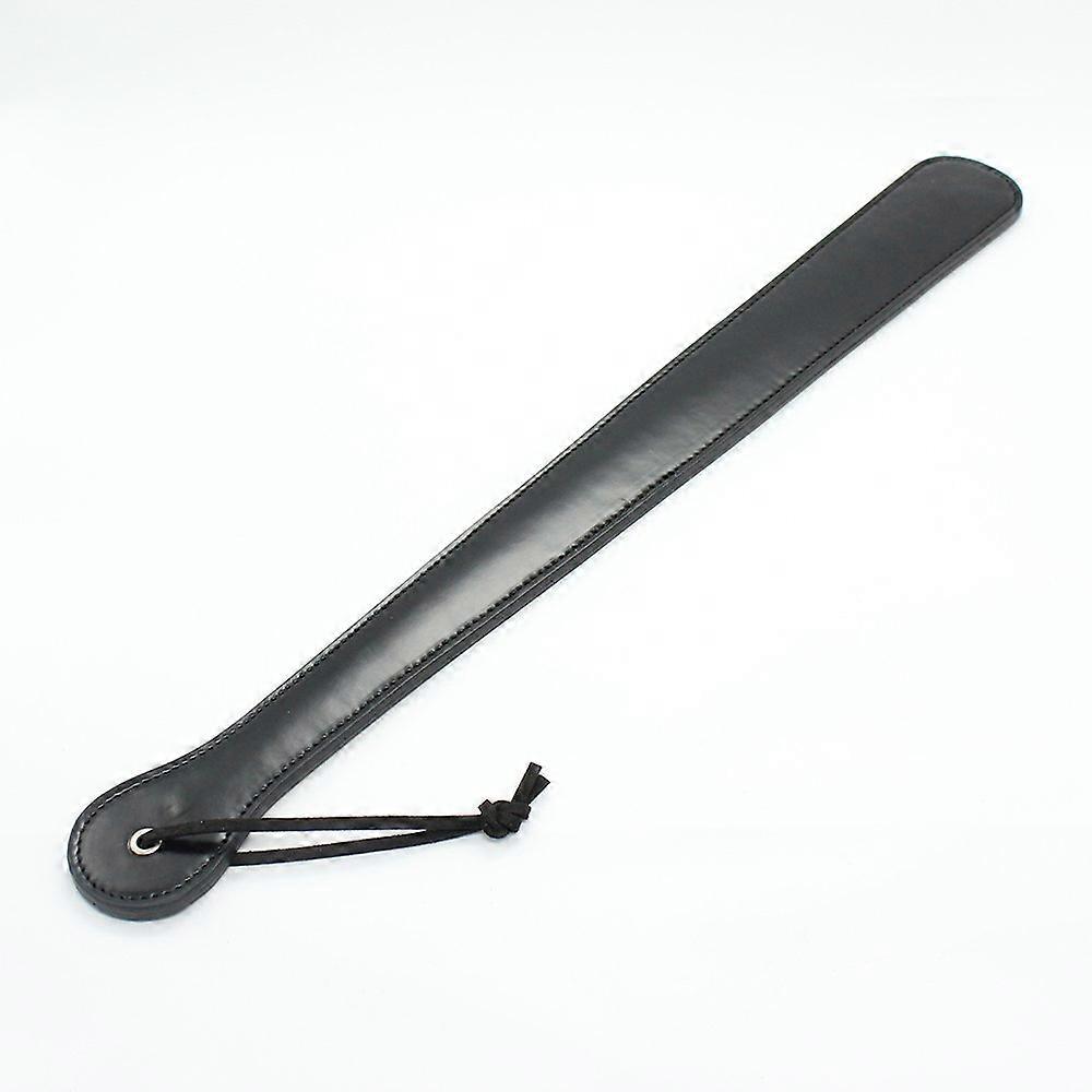 Leather Riding Crop Black with Rounded Corners for Cosplay Performance and Equestrian Style